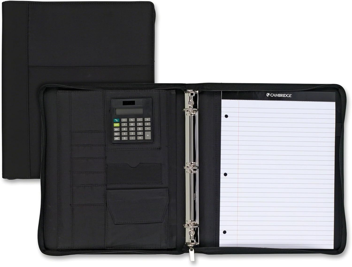 " Mead - Cambridge City Zipper Binder, Microfiber, 12.75"" x 11"", (Assorted Colors)", black