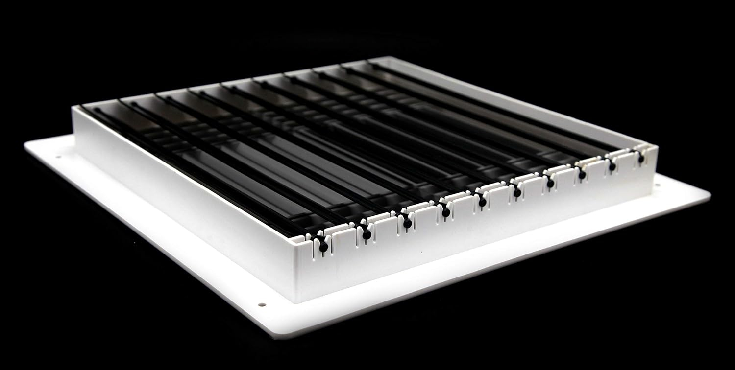 8w X 4"h Never Rust Plastic 2-Way-Vertical Air Supply Register - HVAC Vent Duct Grille - Off White [Outer Dimensions: 9.75"w X 5.75"h]