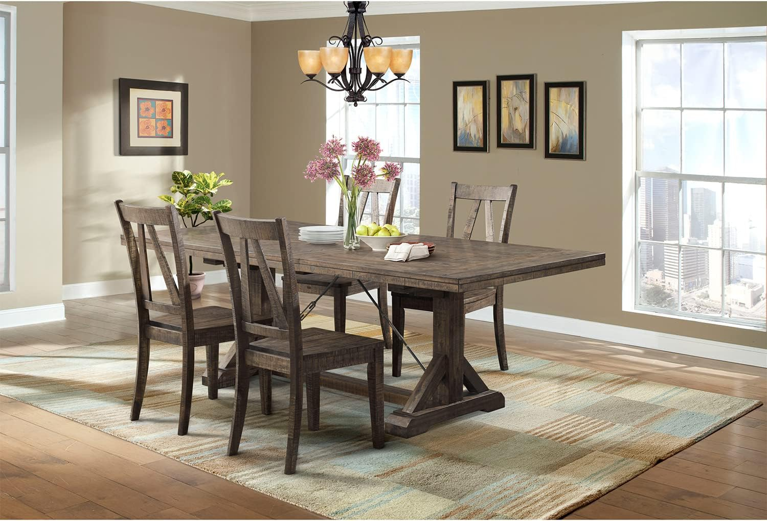 Picket House Furnishings Flynn 5 Piece Dining Set in Walnut