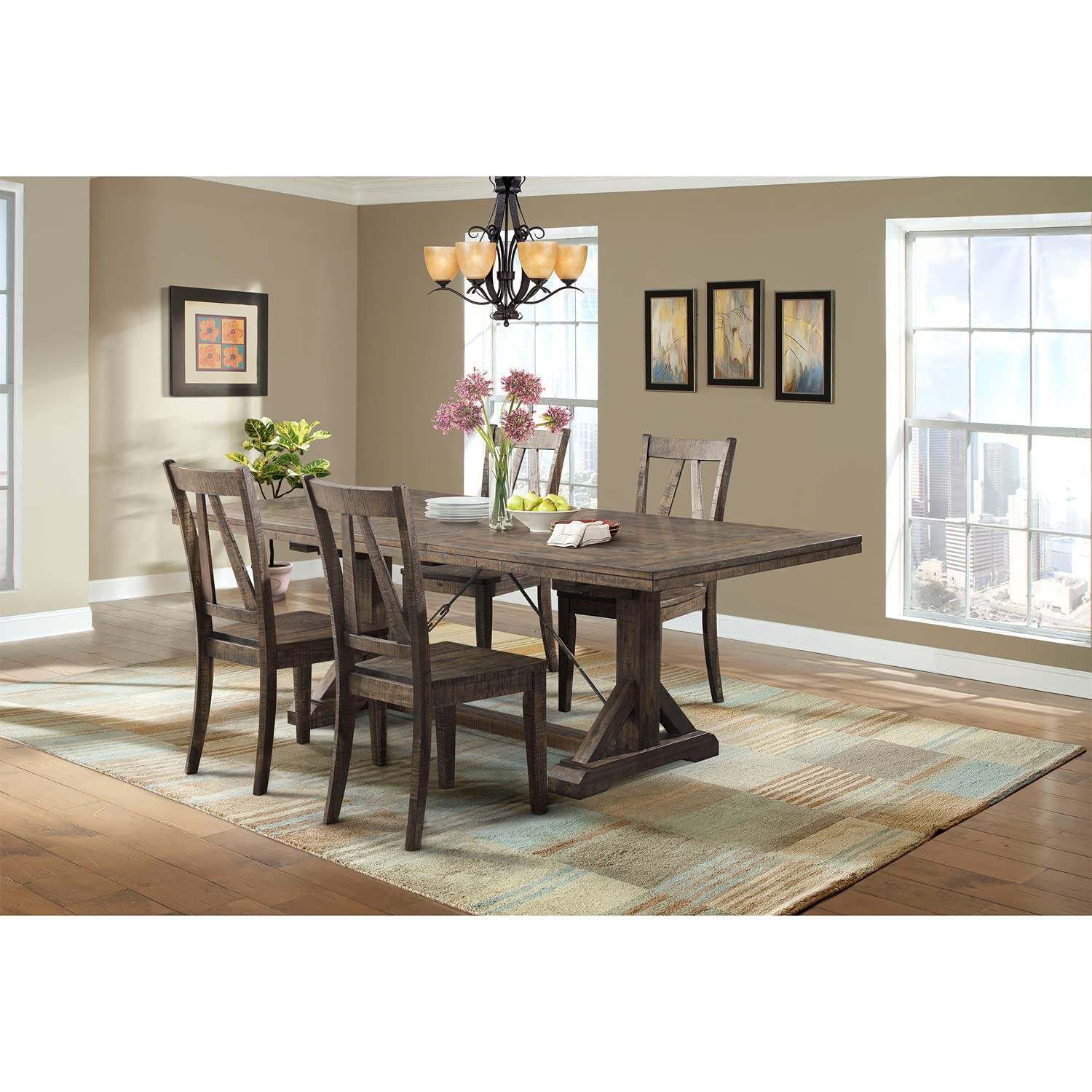 Picket House Furnishings Flynn 5 Piece Dining Set in Walnut