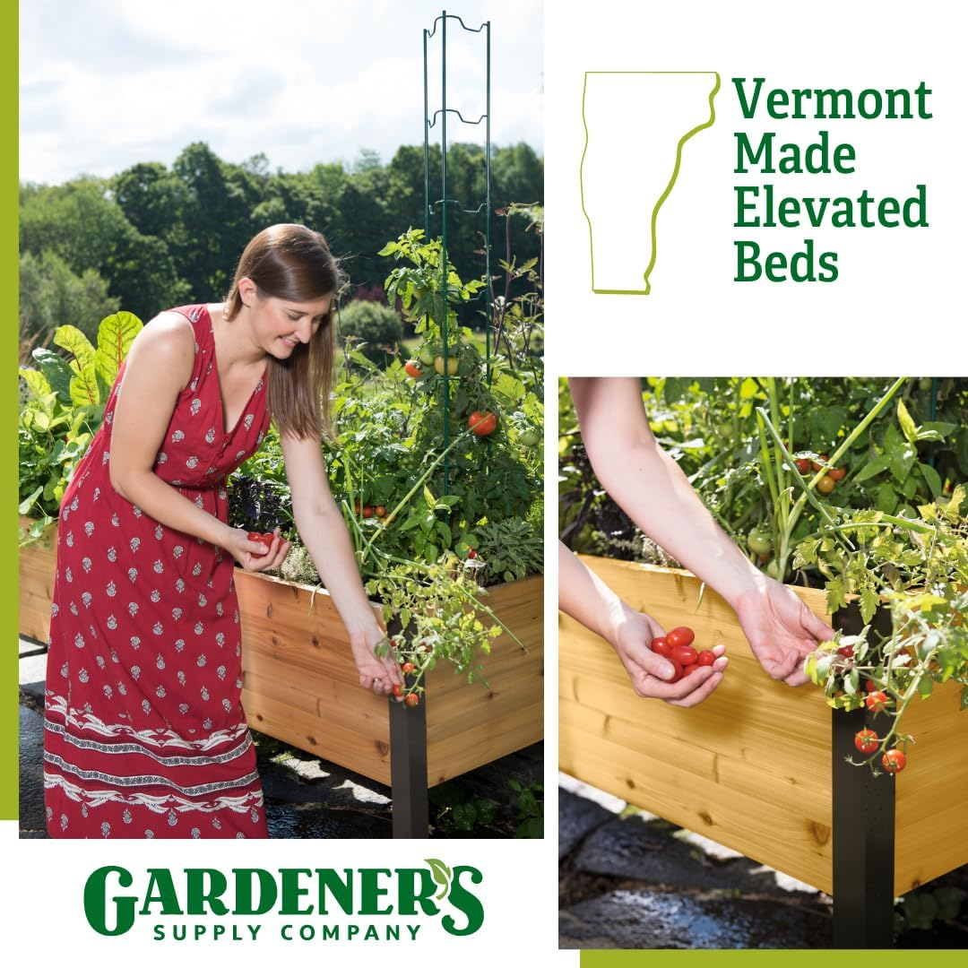 Gardener's Supply Company Elevated Cedar Raised Garden Bed | 2' x 8' Heavy Duty Standing Planter Box with Aluminum Corners for Outdoor Plants Vegetables Flowers | Perfect for Patio & Backyard