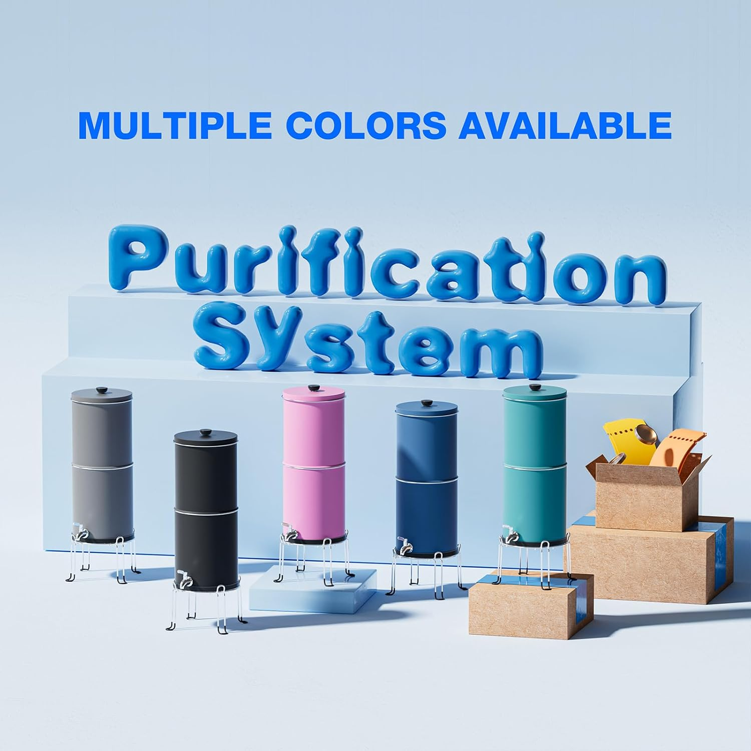Purewell 3-Stage Stainless Steel Gravity Water Filter System