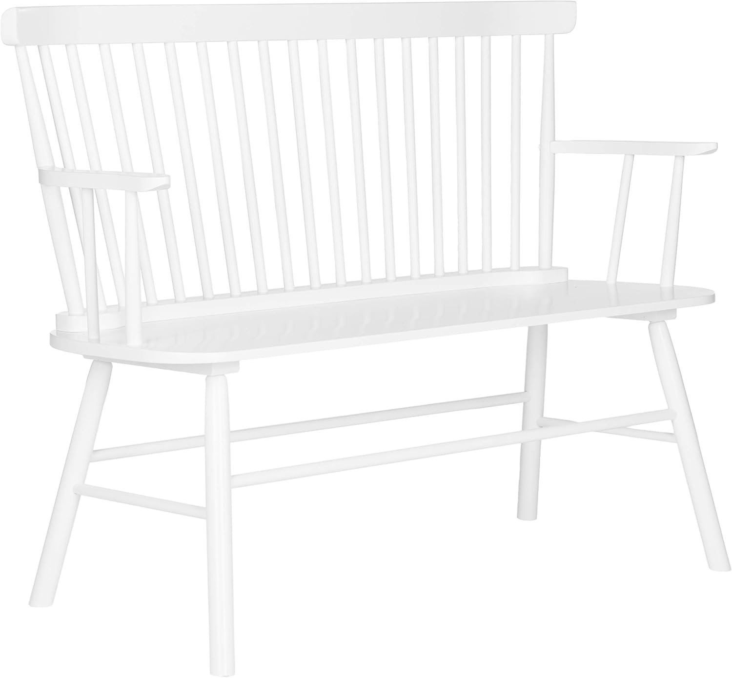 SAFAVIEH Addison Contemporary Solid Spindle back Settee, White