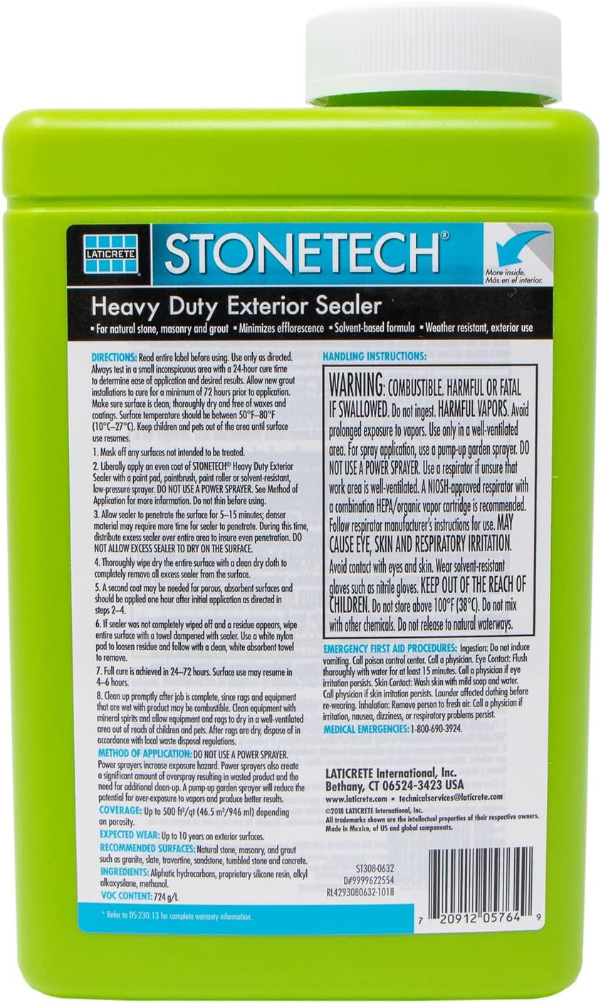 STONETECH Heavy Duty Exterior Sealer, 1 Quart/32 Oz (946ML) Bottle