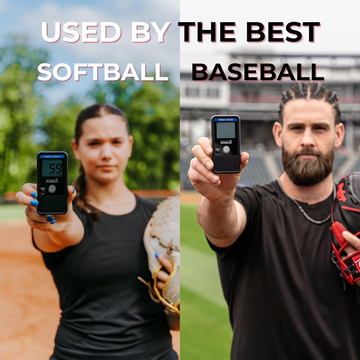 Pocket Radar Smart Coach Speed Gun for Baseball, Hockey, Softball with Accurate Pitching & Sports Speed Measurement, Portable Baseball Radar Gun Compatible with Pocket Radar App