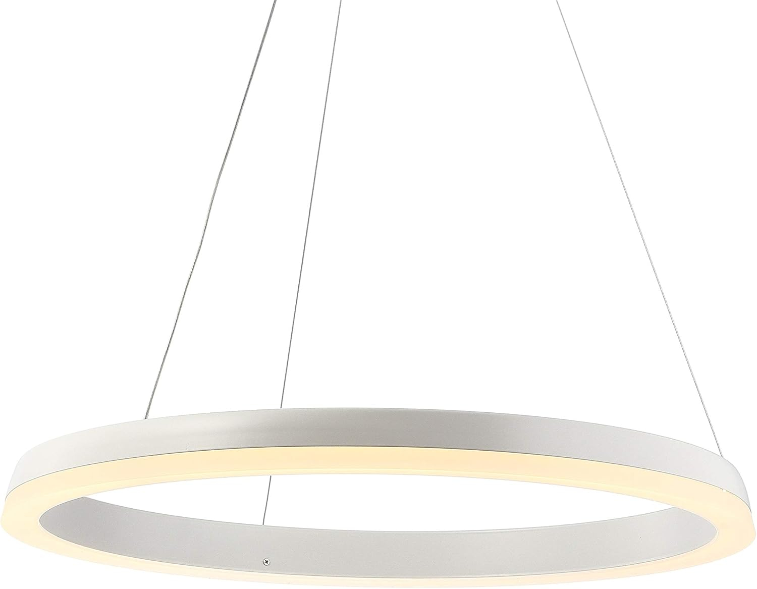 JONATHAN Y Benton 23.5" 1-Light LED Metal Hoop Pendant, by JONATHAN  Y Matte White Matte