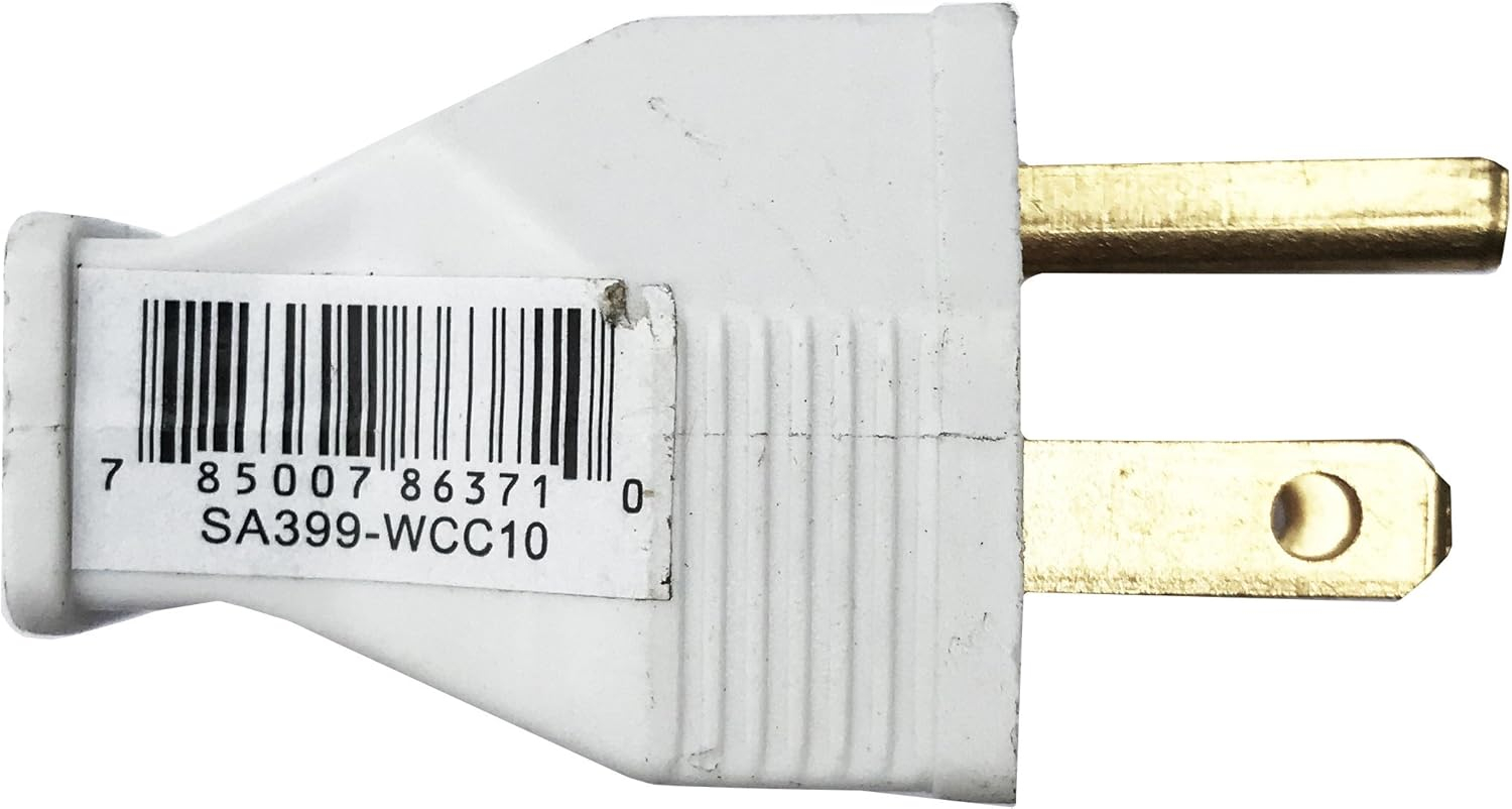 White Thermoplastic 15-Amp 125-Volt Two Pole Plug