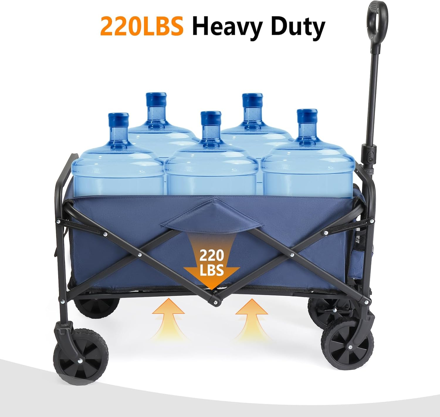 Collapsible Wagon with Big Wheels for Sand, Grocery, Garden, Park, Picnic, Camping, Beach Trip