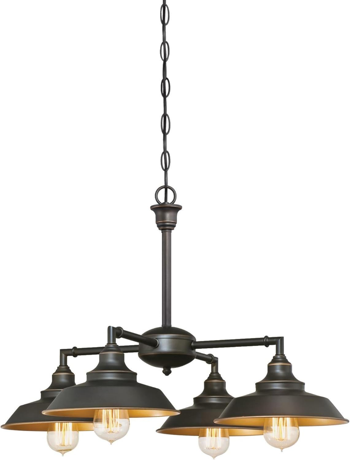 Westinghouse Westinghouse Lighting 6129200 Iron Hill Vintage-Style Three Light Indoor Chandelier/Semi-Flush Mount Ceiling Fixture, Oil-Rubbed Bronze Finish with Highlights