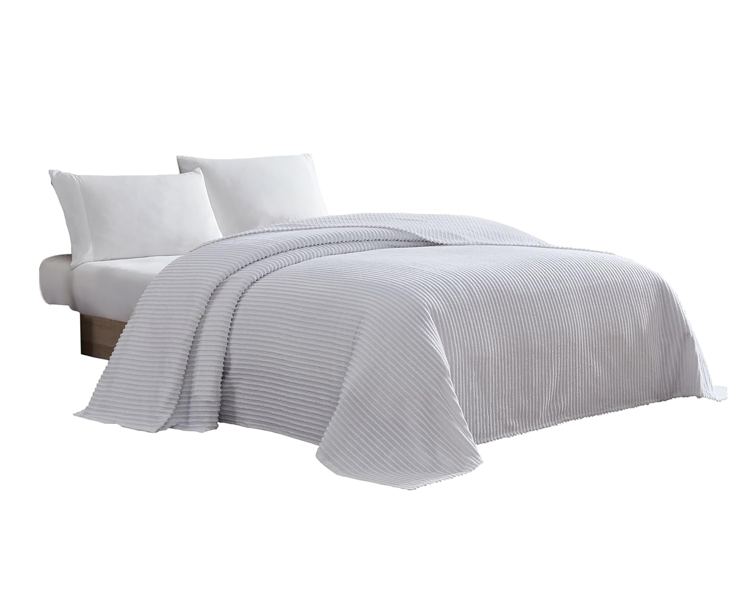 Channel Chenille Bedspread White Full