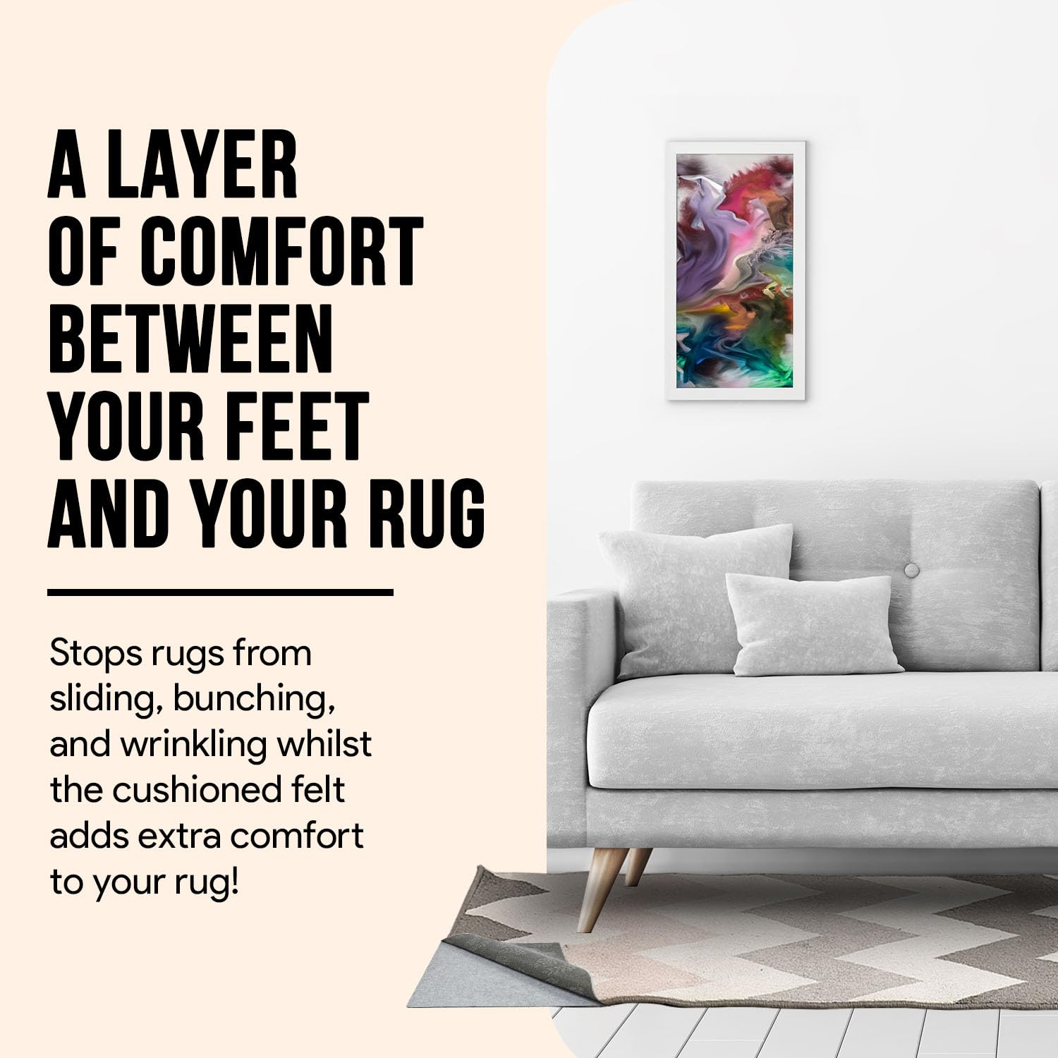 Premium Felt Rug Pad 5x8 Feet, Thick Rug Pads for Hardwood Floors, Laminate, Vinyl, Stone, Carpet & Tile, Under Rug Padding