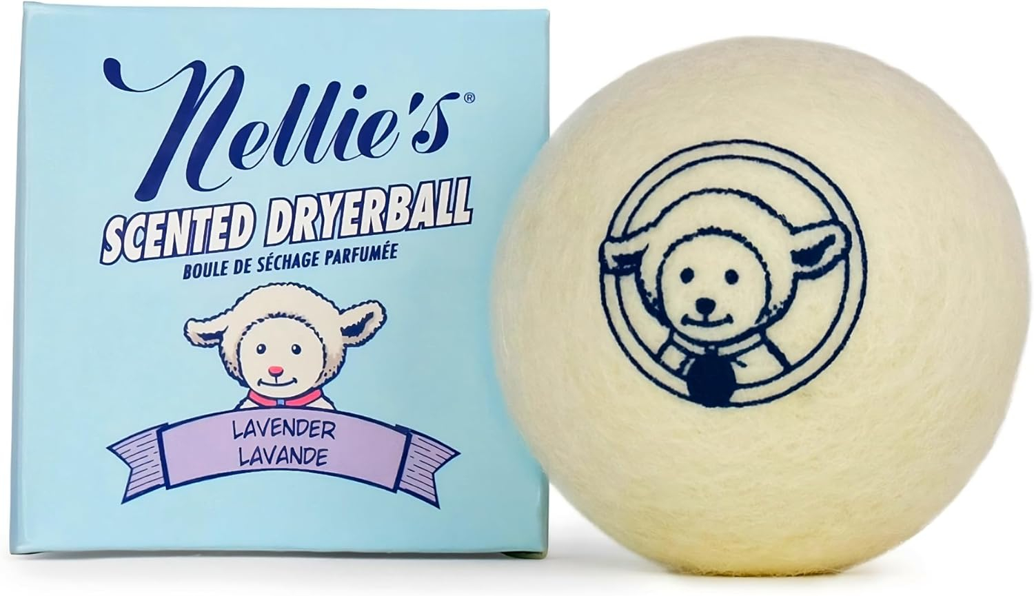 Nellie's Scented Wool Dryerball - Lavender Scented - Made with 100% Pure New Zealand Wool