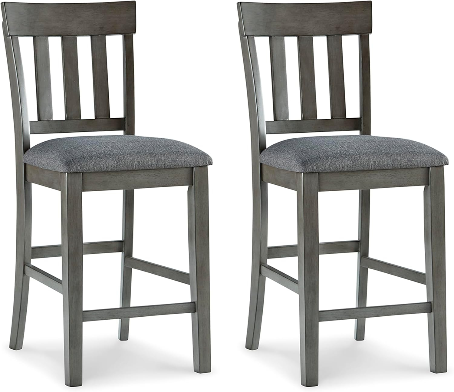 Signature Design by Ashley Hallanden Counter Height Upholstered Barstool, Set of 2, Two-Tone Gray