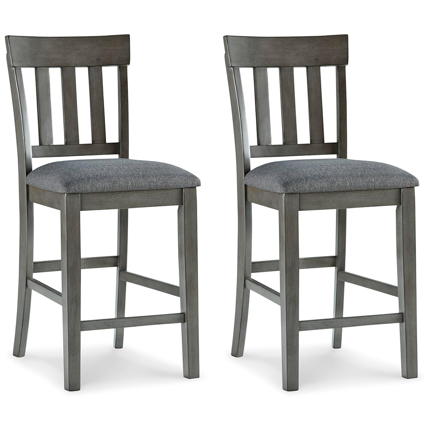 Signature Design by Ashley Hallanden Counter Height Upholstered Barstool, Set of 2, Two-Tone Gray