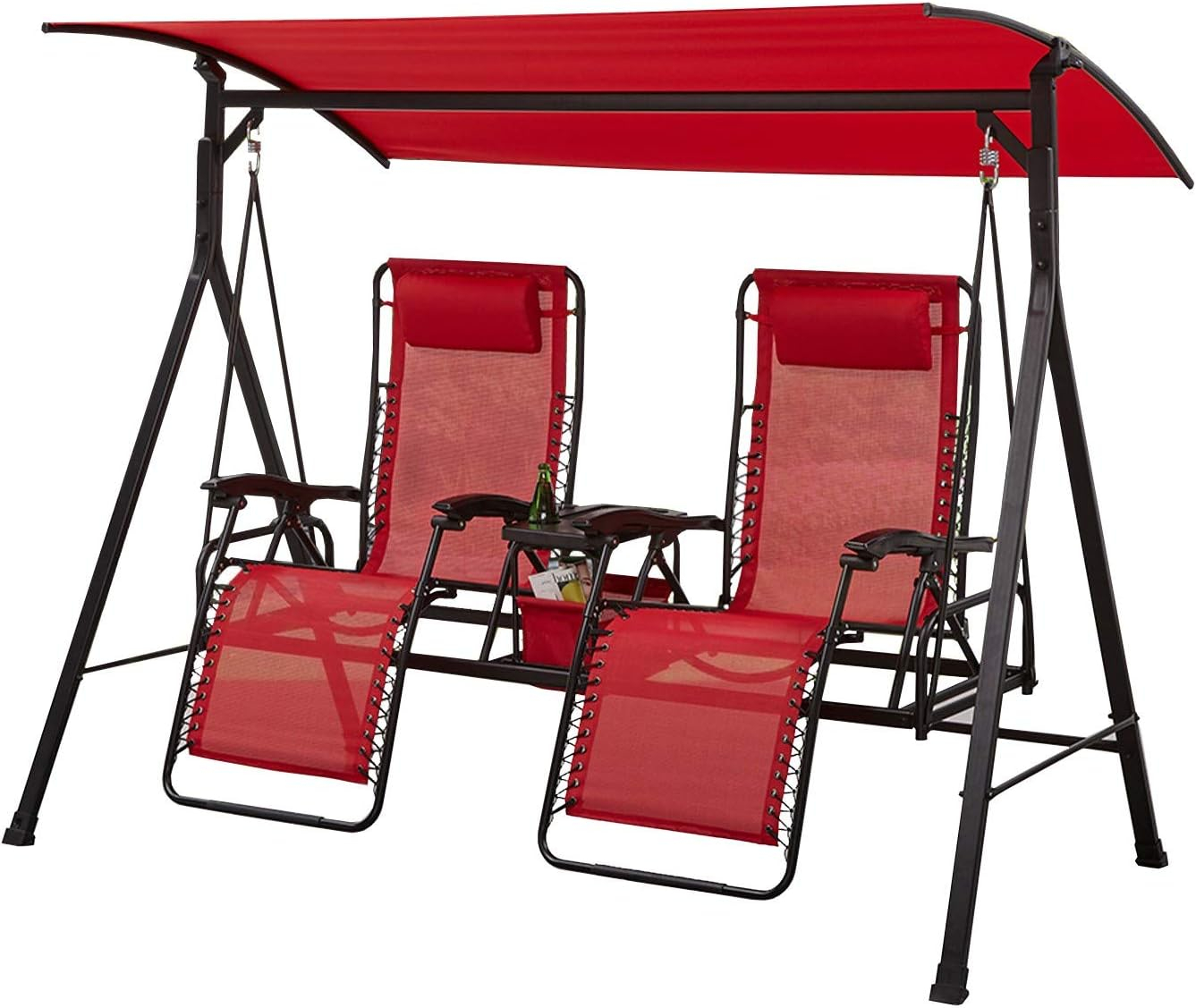 Garden Winds Red Solid Bungee Swing Outdoor Canopies Water-Resistant