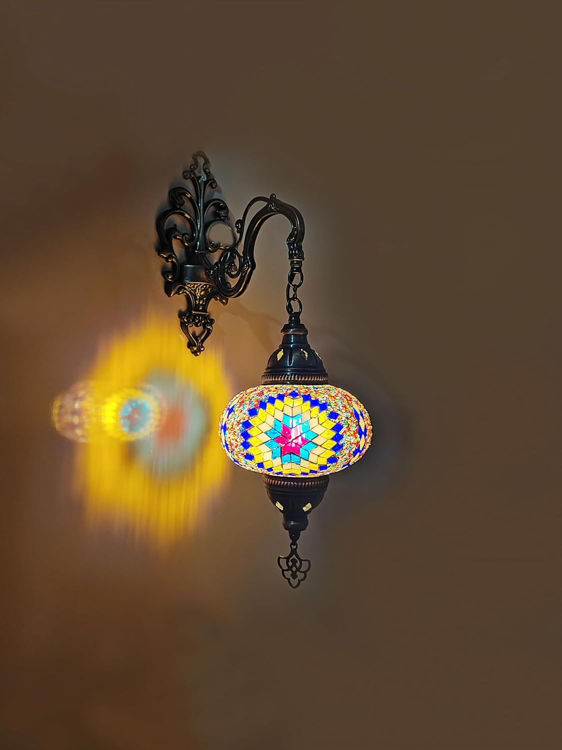 Angora Tonalli Wall Lamp - Large Globe | Turkish Wall Sconce Lamp for Living Decor (15.75")