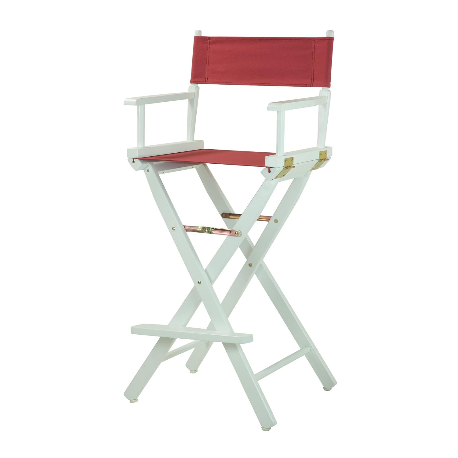 Director's Stool 30 Inch, White Wood Base with Multiple Seat Color Choices
