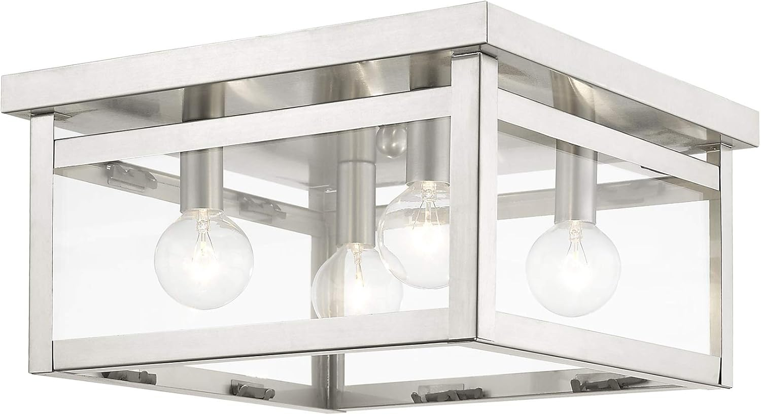 Livex Lighting - Milford - 4 Light Square Flush Mount In Shabby Chic Style-6