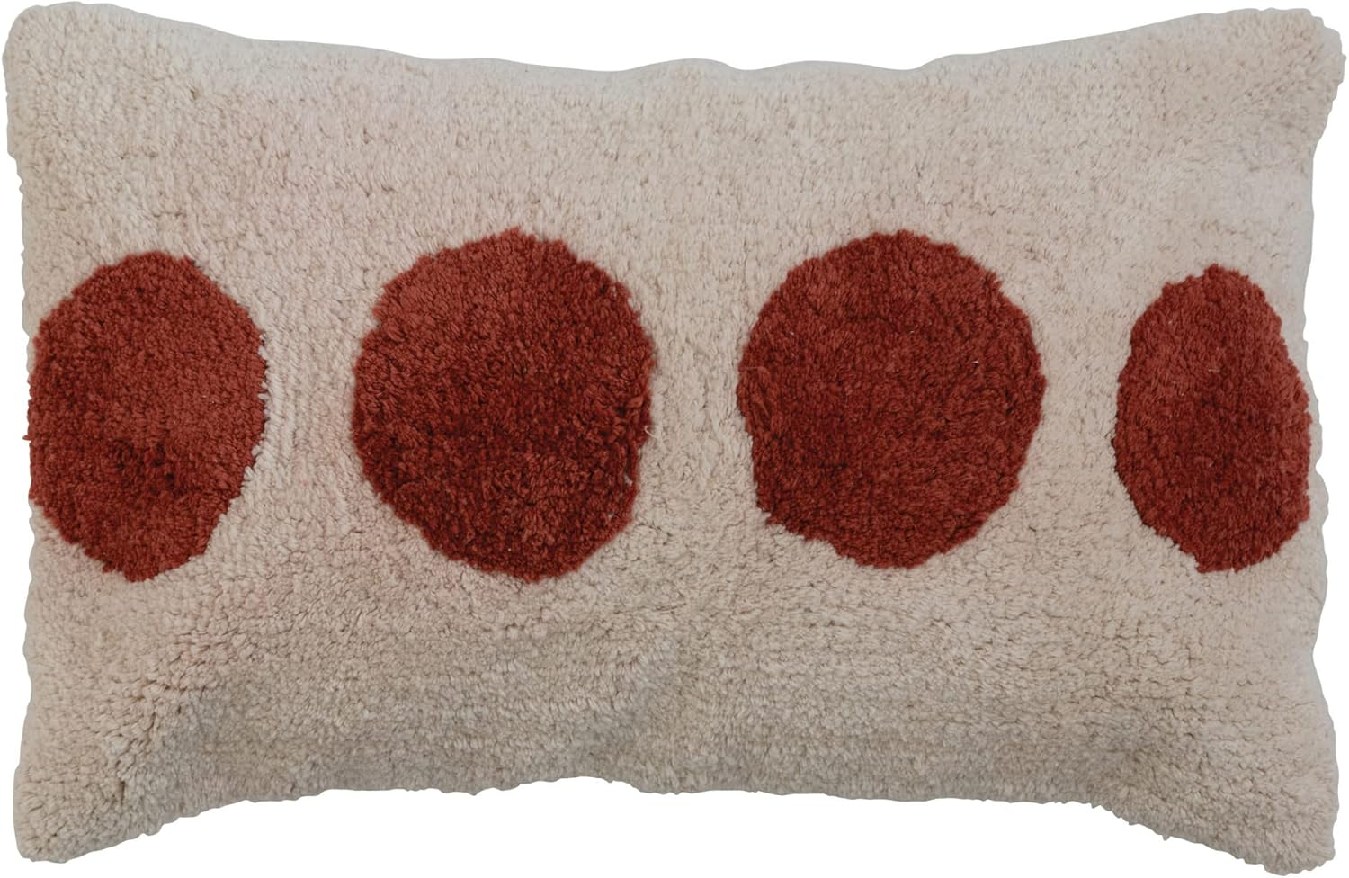 Creative Co-Op Fuzzy Dot Textiles Polka Dots Cotton Throw Pillow