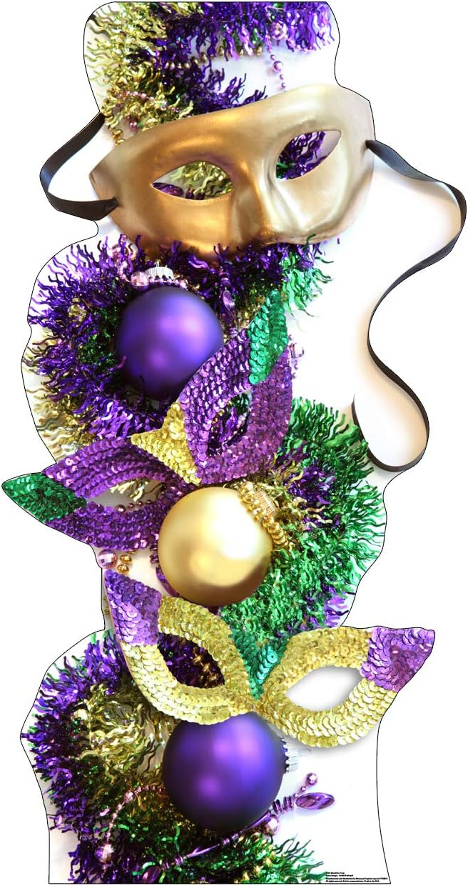 Tall Mardi Gras Masks and Ornaments Cardboard Stand-up