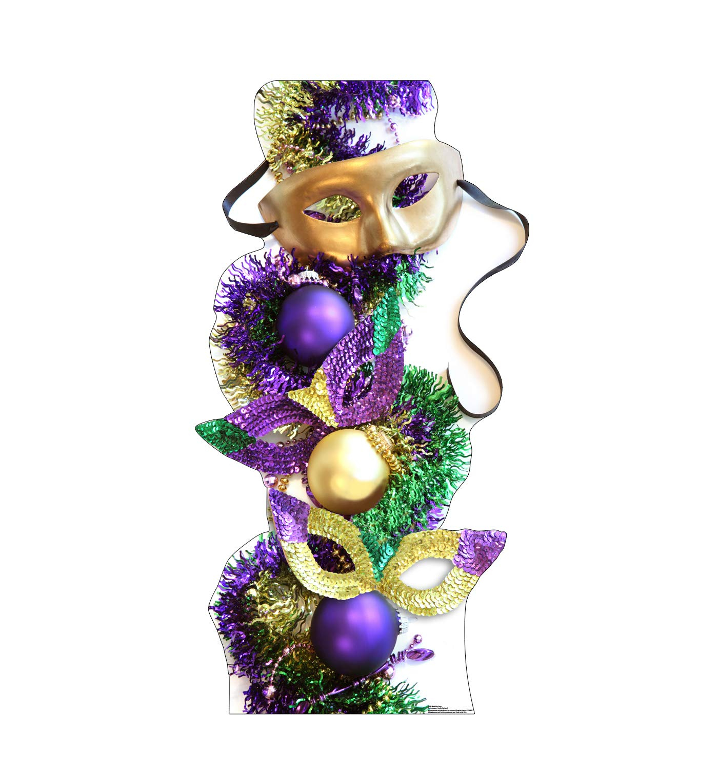 Tall Mardi Gras Masks and Ornaments Cardboard Stand-up