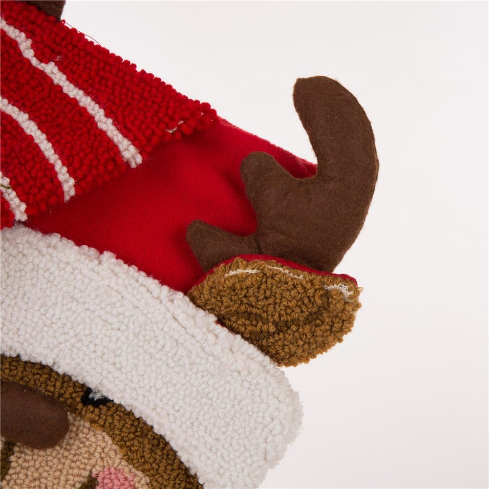 Nordic Red and White Handcrafted Christmas Stocking