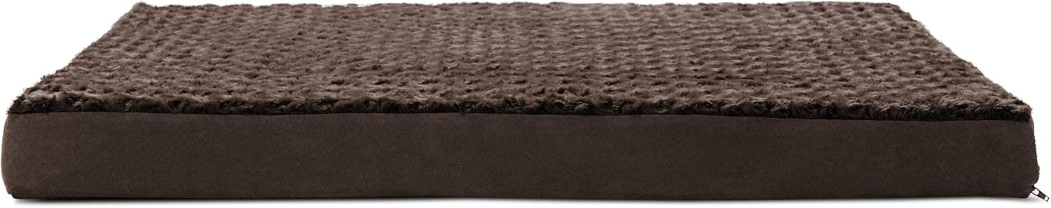X-Large Orthopedic Chocolate Faux Fur Pet Bed