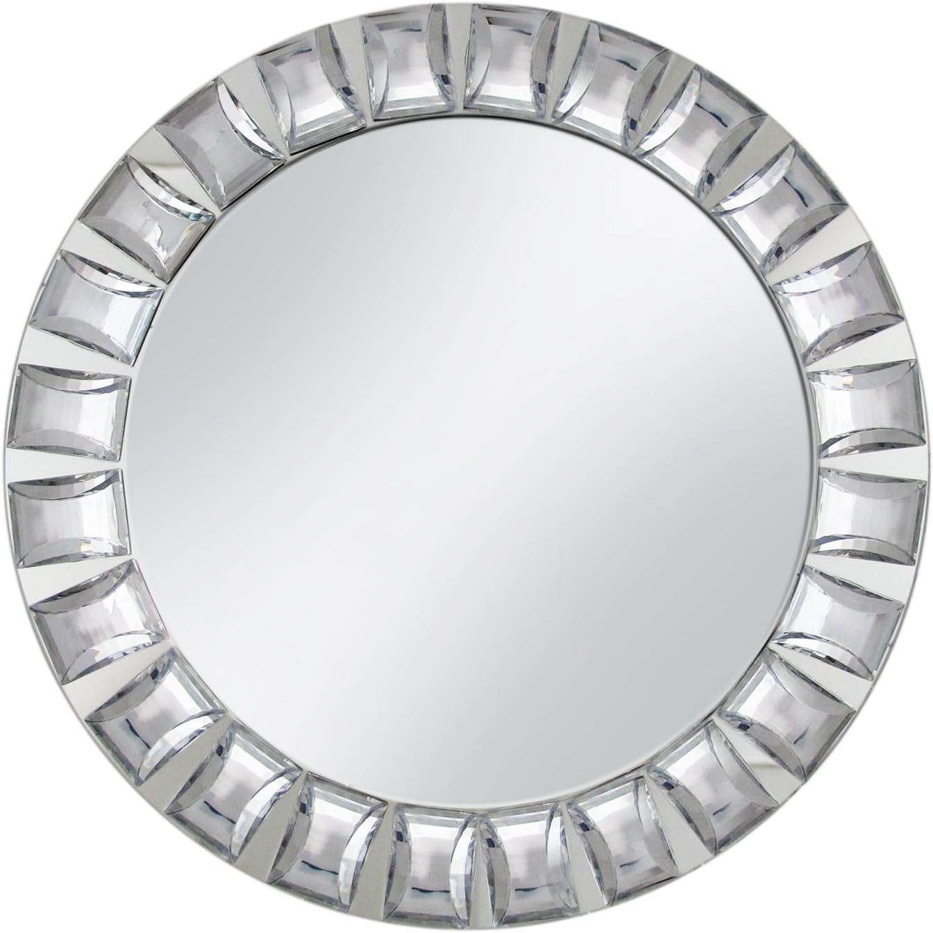 American Atelier, Round, Glass Mirror Decorative Silver Charger Plate with Big Beads, 13"