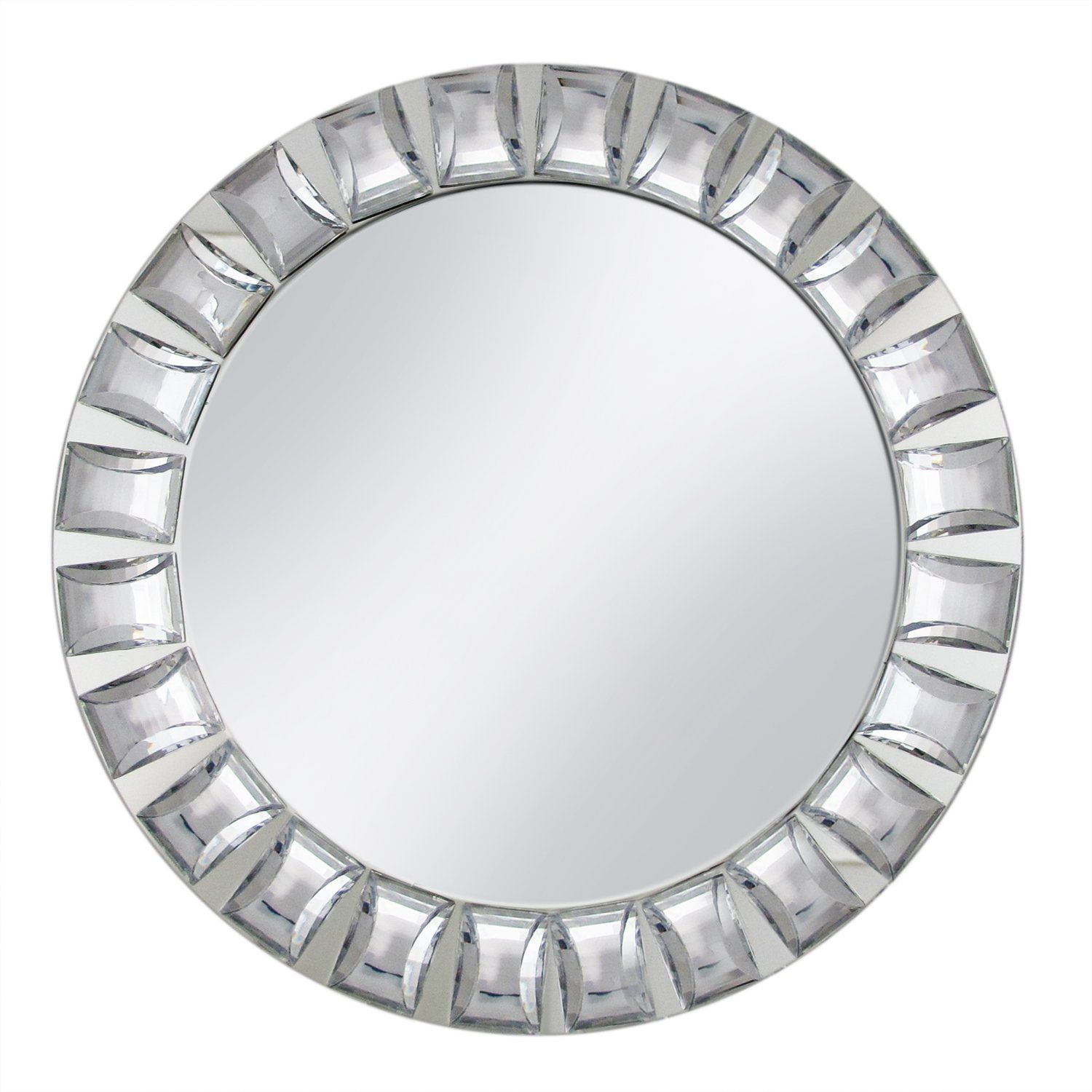 American Atelier, Round, Glass Mirror Decorative Silver Charger Plate with Big Beads, 13"
