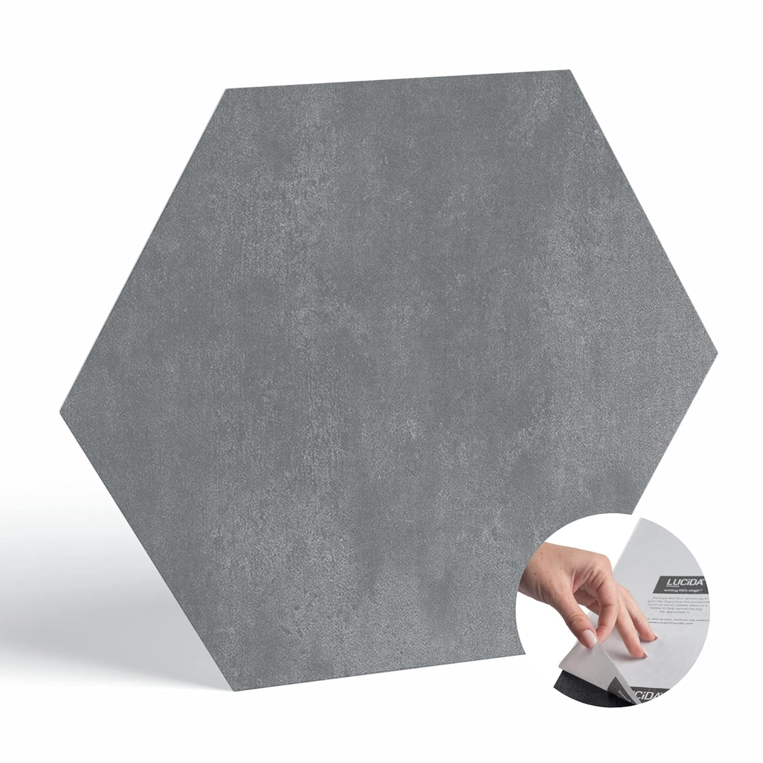 BaseCore HEX Gray 12 MIL x 5.75 in. W Waterproof Peel and Stick Vinyl Plank Sample