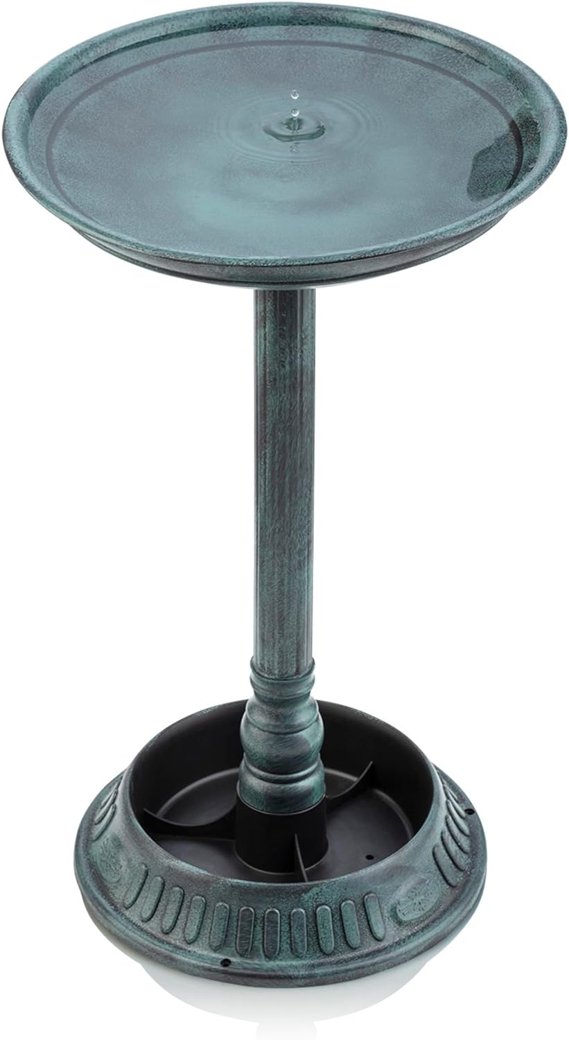 Alpine Corporation Plastic Bird Bath with Plant Adaptability, Green