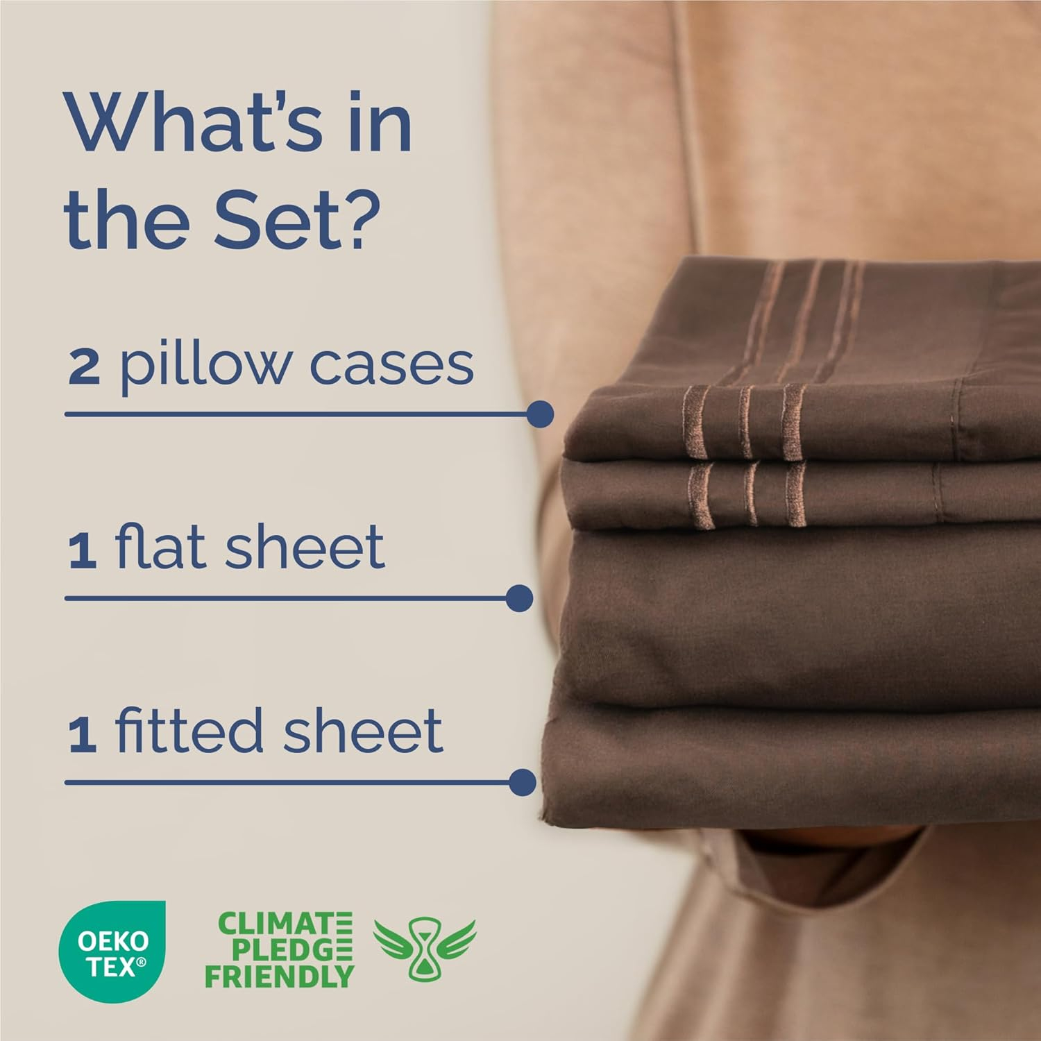 CGK Linens 4 Piece Sheet Set Premium Cooling, Soft & Wrinkle Free Sheet Set