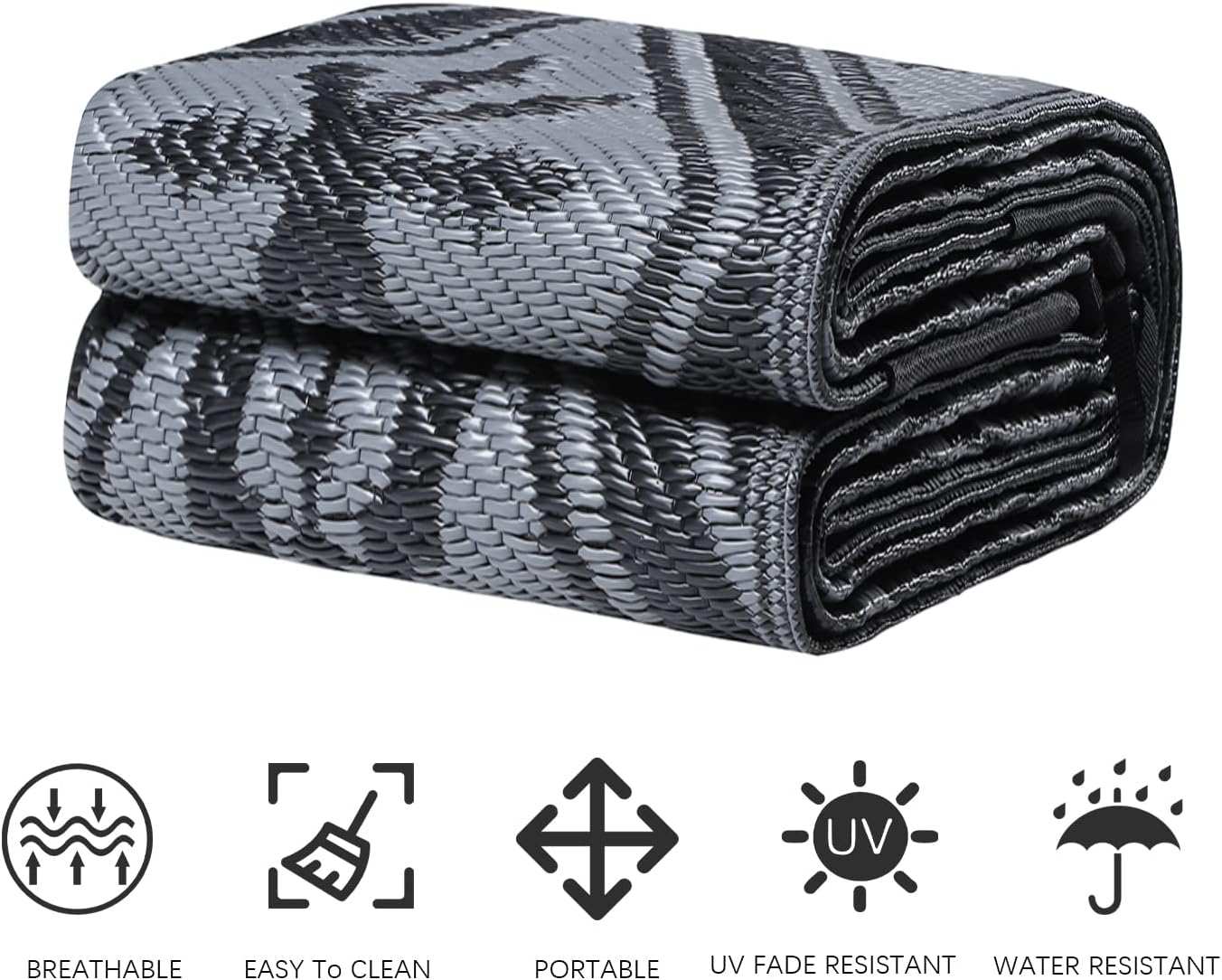 8x10 ft Waterproof Outdoor Rugs, Portable Lightable Plastic Straw RV Rug Floor Mat Area Rugs for Patio,Backyard, Camping