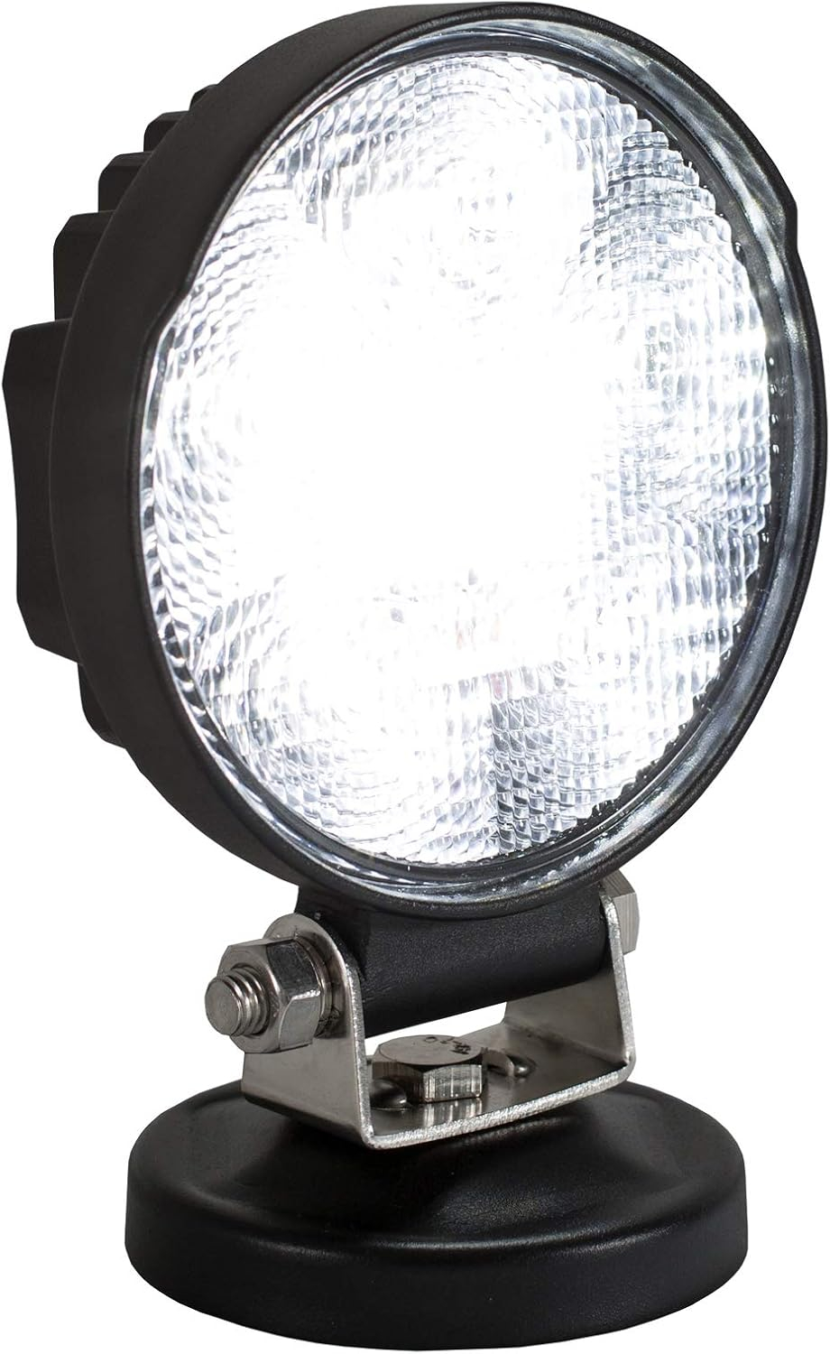 Buyers Products 1492130 4" MMF7 Round LED Flood Light w/Magnetic Mounting Base, 6 LEDs, 1,140 Lumens, 30" Lead Length, Work Flood Light For Trucks, Trailers, ATVs, RVs & More