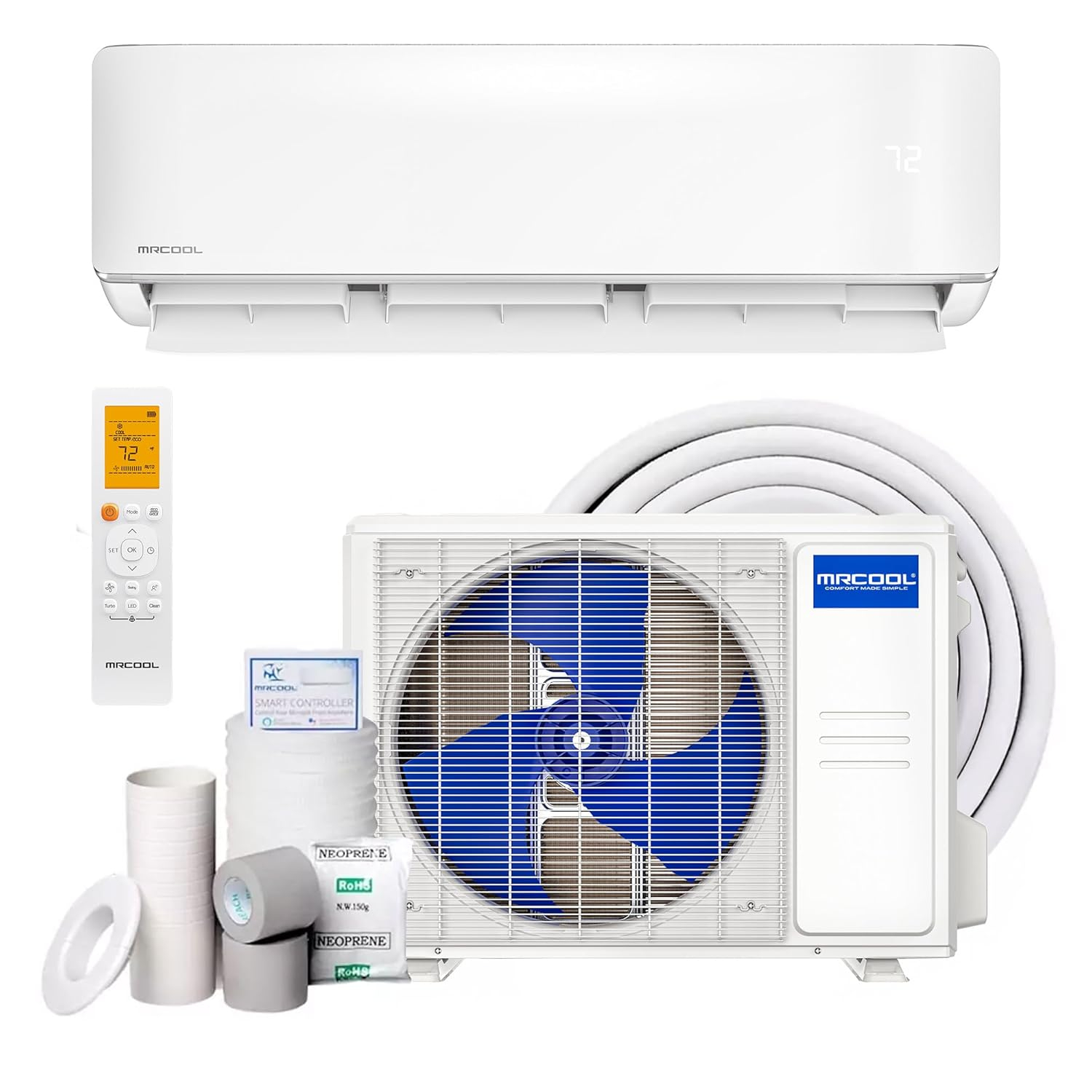 9k BTU White Ductless Heat Pump Split System with Remote