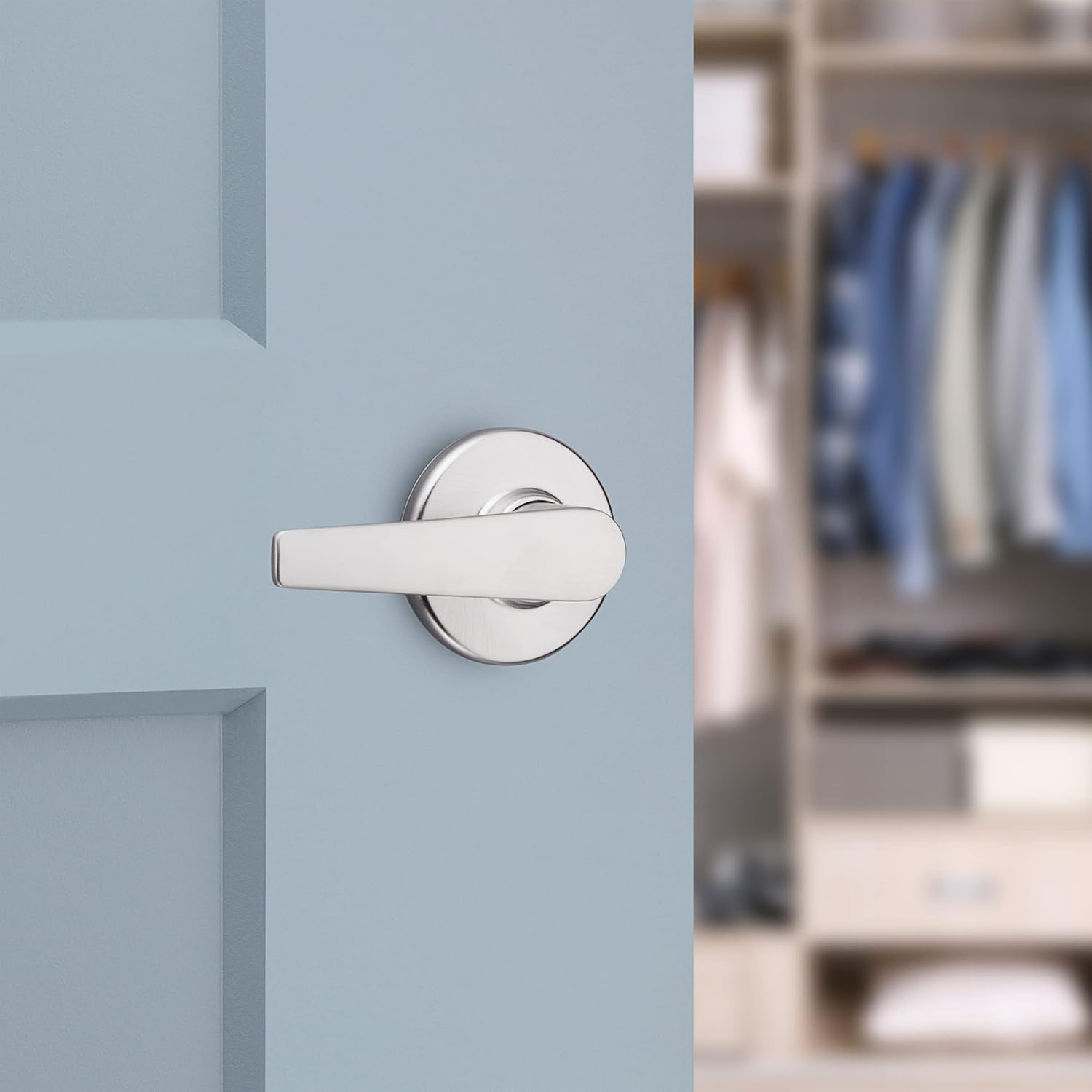 Kwikset Delta Satin Chrome Interior/Exterior Dummy Door Handle