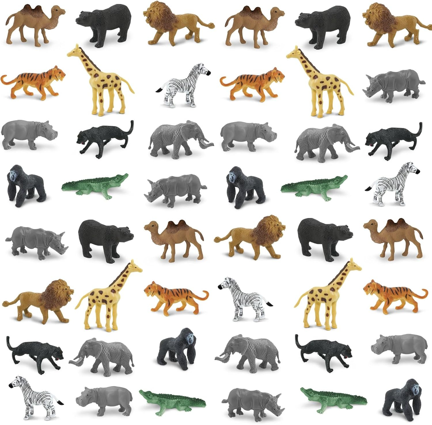 Safari Ltd. Wild Bulk Bag - 48 Jungle & Savanna Animal Figurines - Toy Set for Boys, Girls & Kids Ages 3+