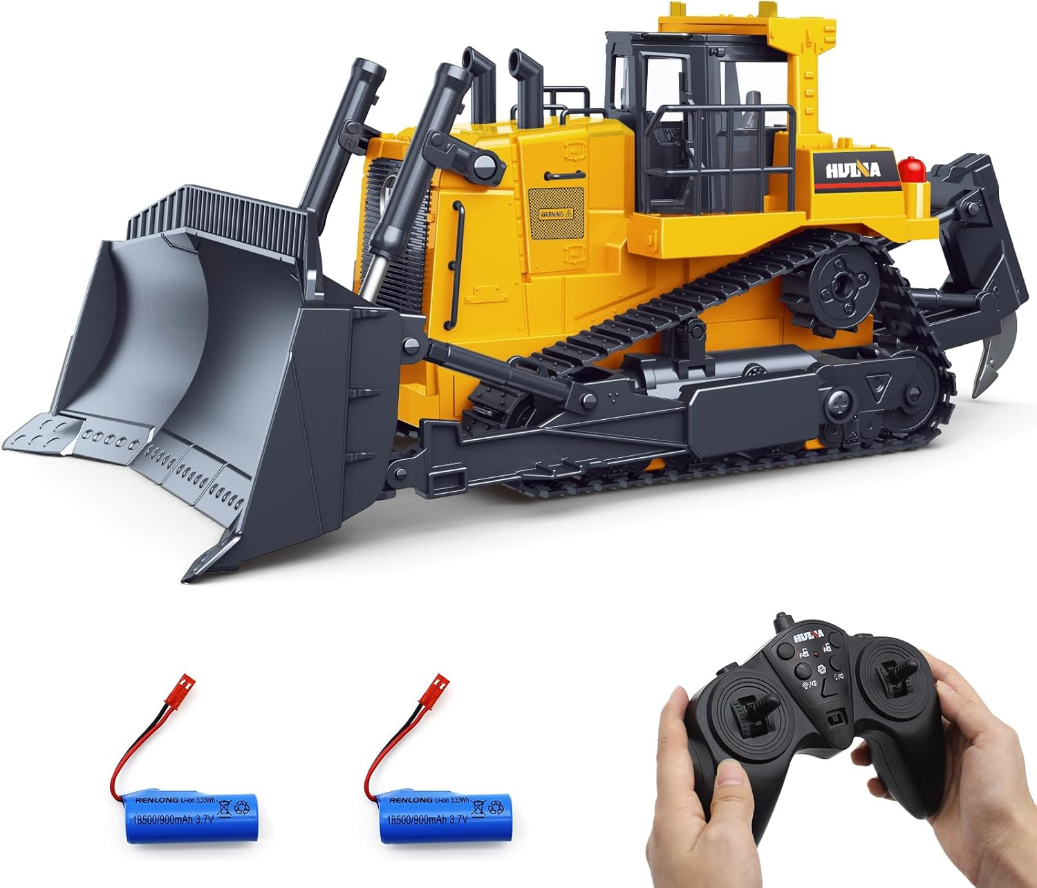 Fisca 1/16 Remote Control Bulldozer Toys for Kids, Children RC Dozer Front Loader Tractor Construction Vehicles