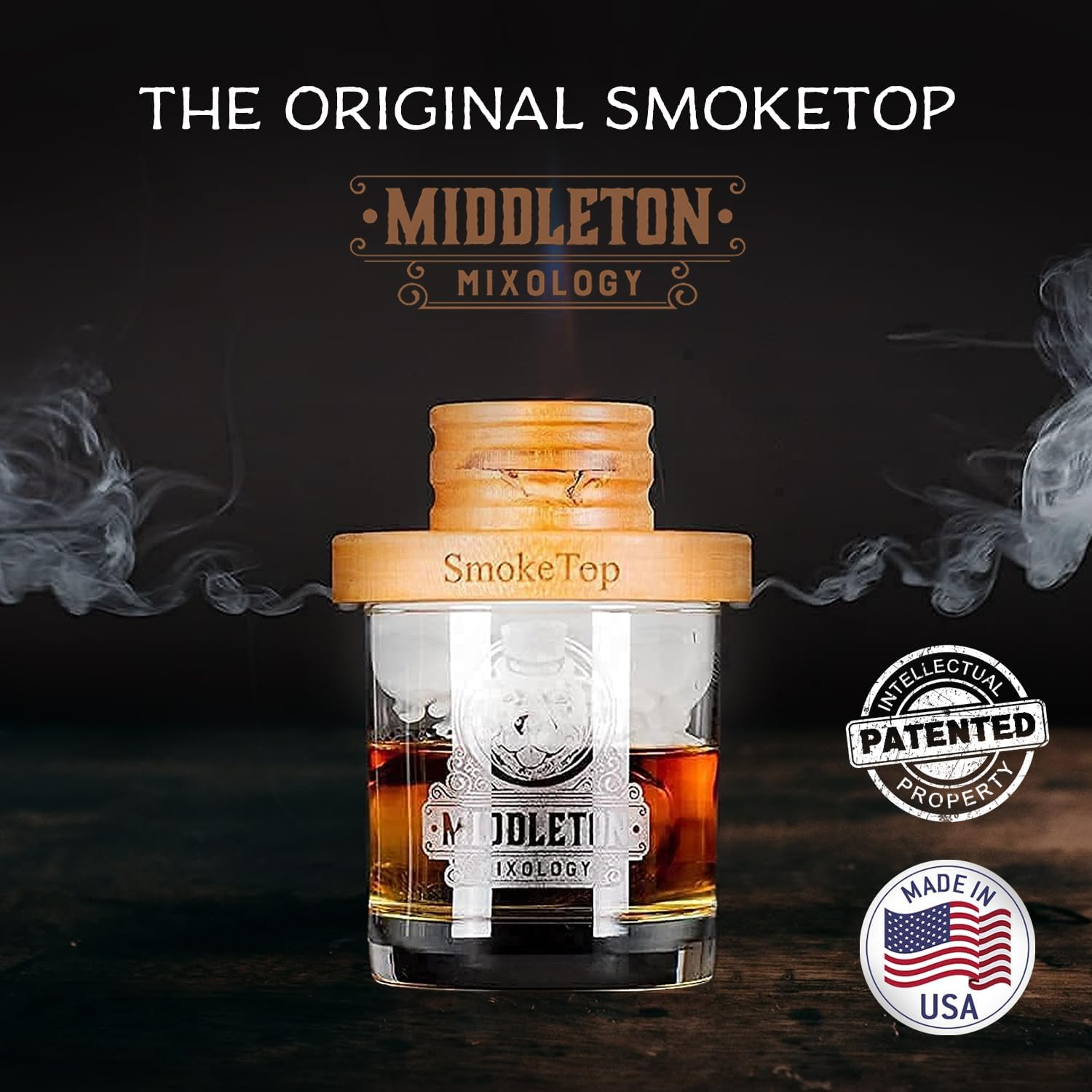 SmokeTop Cocktail Smoker Kit with 4 Flavors Wood Chips - Cocktail Smoker Kit & Chips for Old Fashioned Cocktails, Whiskey, & Bourbon (Cherry, Hickory, Maple & Oak)