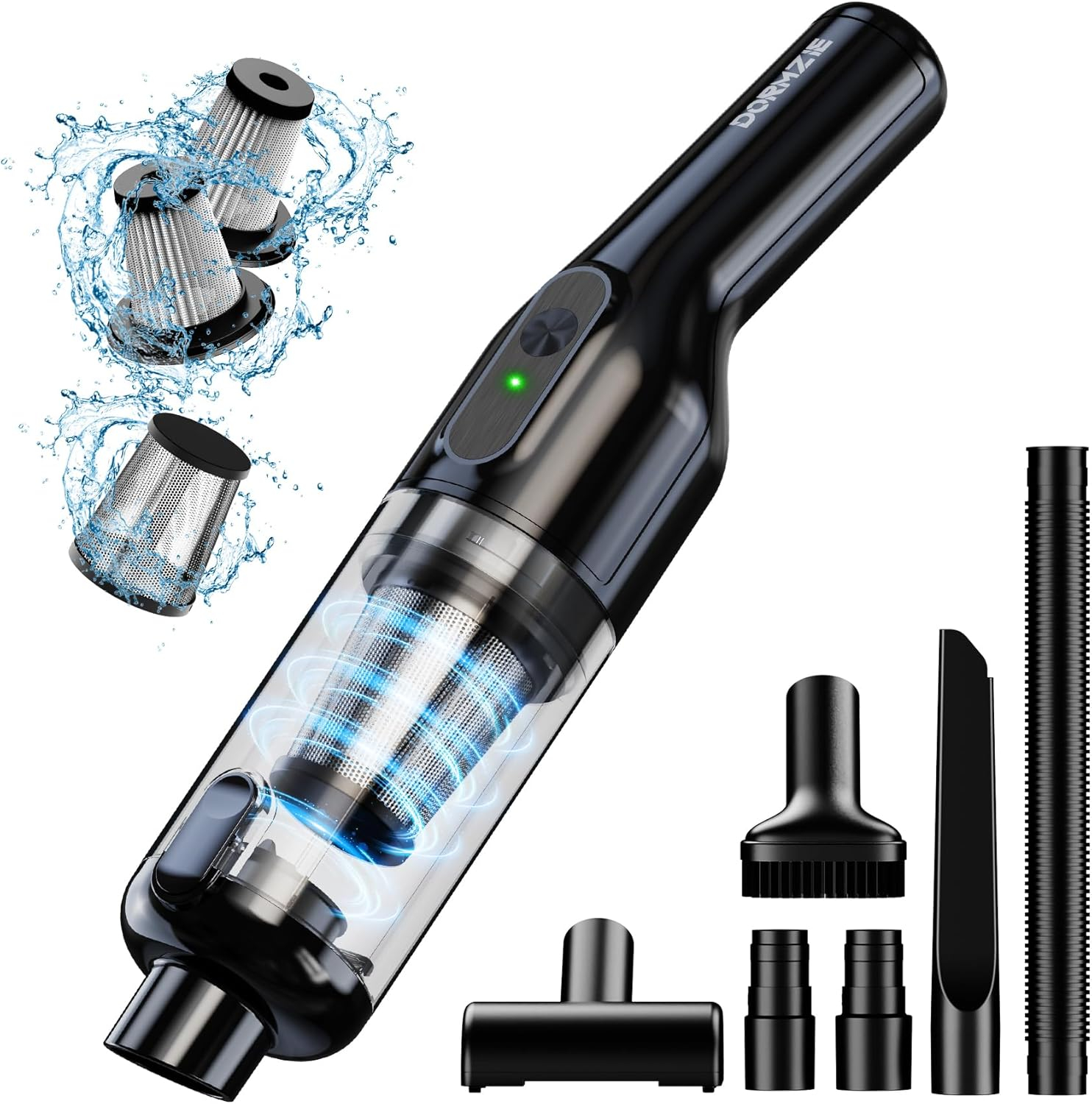 Cordless Handheld Vacuum, Rechargeable Car Vacuum with 16000Pa Powerful Suction, Ultra-Lightweight 1.3lbs, Brushless Motor, Multiple Accessories for Home Office Car Pets Cleaning
