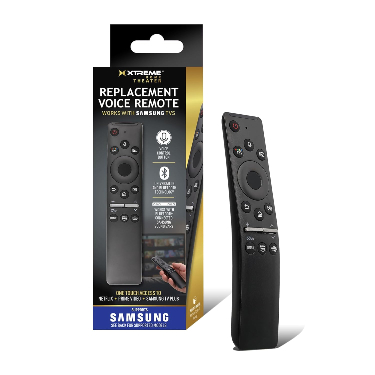 Xtreme Samsung Replacement Black Bluetooth Television Remote, Netflix, Voice Control, TVs, Soundbar