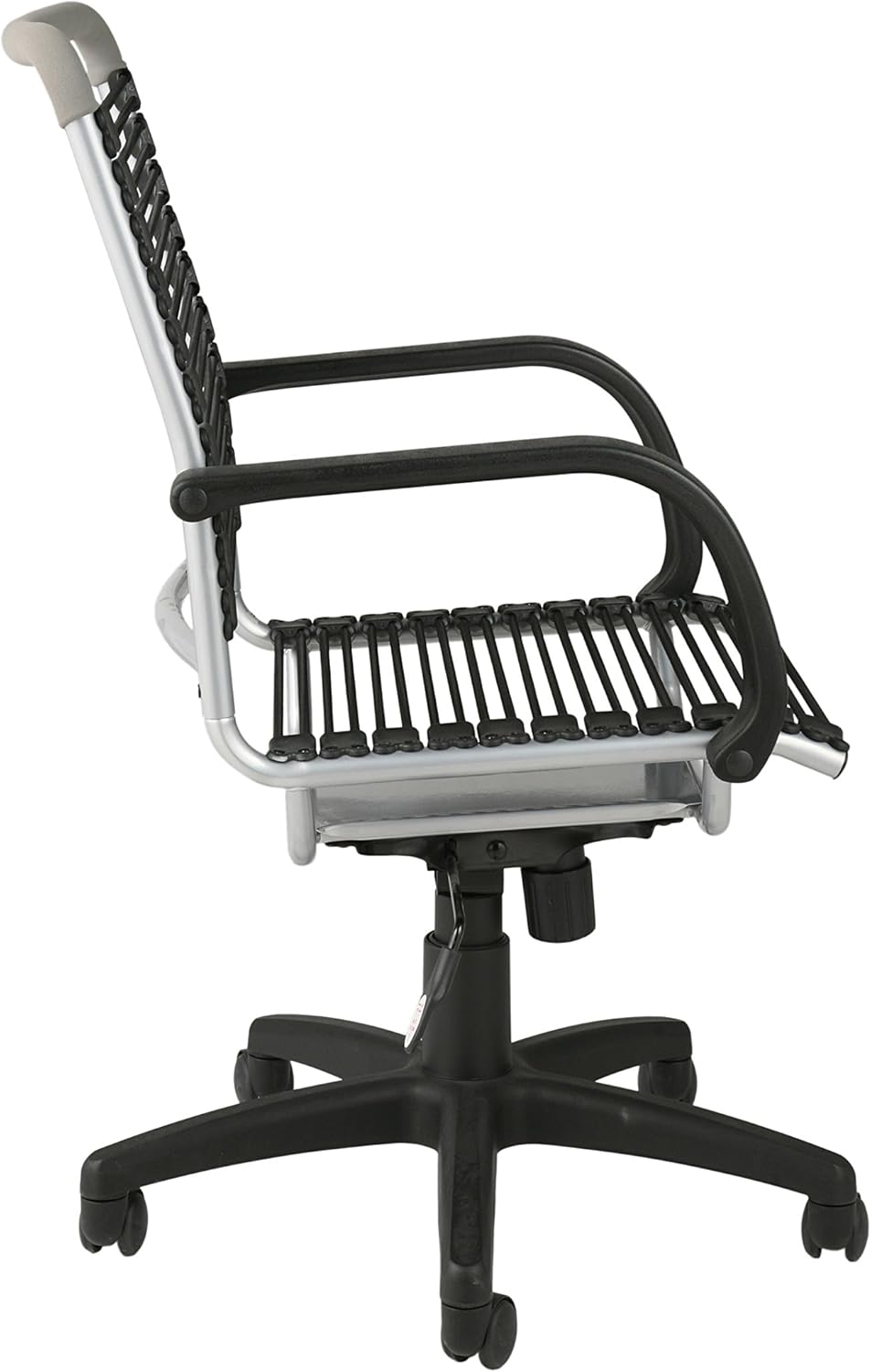 Black Aluminum High Back Swivel Bungee Office Chair