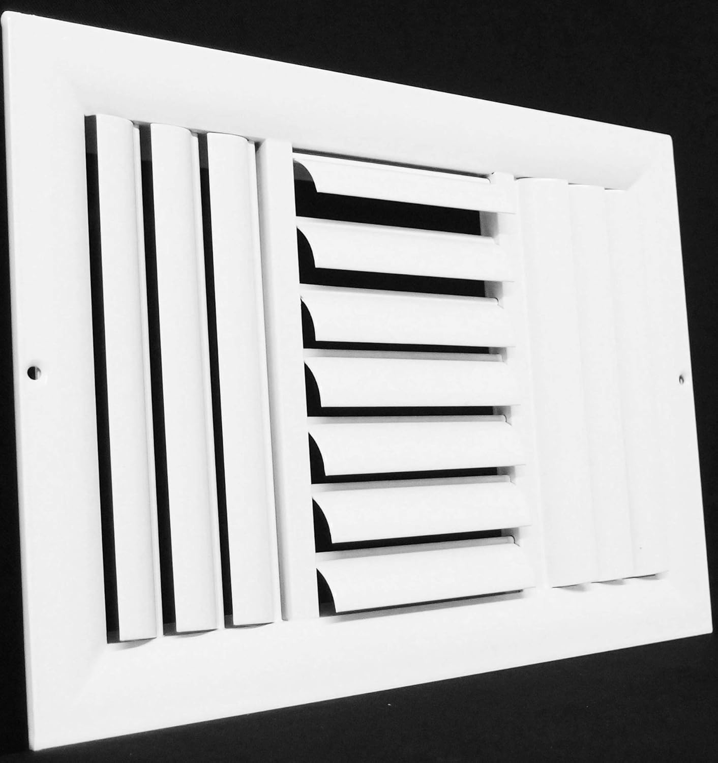 10" x 6" - 3-Way Air Vent - Adjustable Aluminum Curved Blades - Maximum Air Flow - HVAC Grille