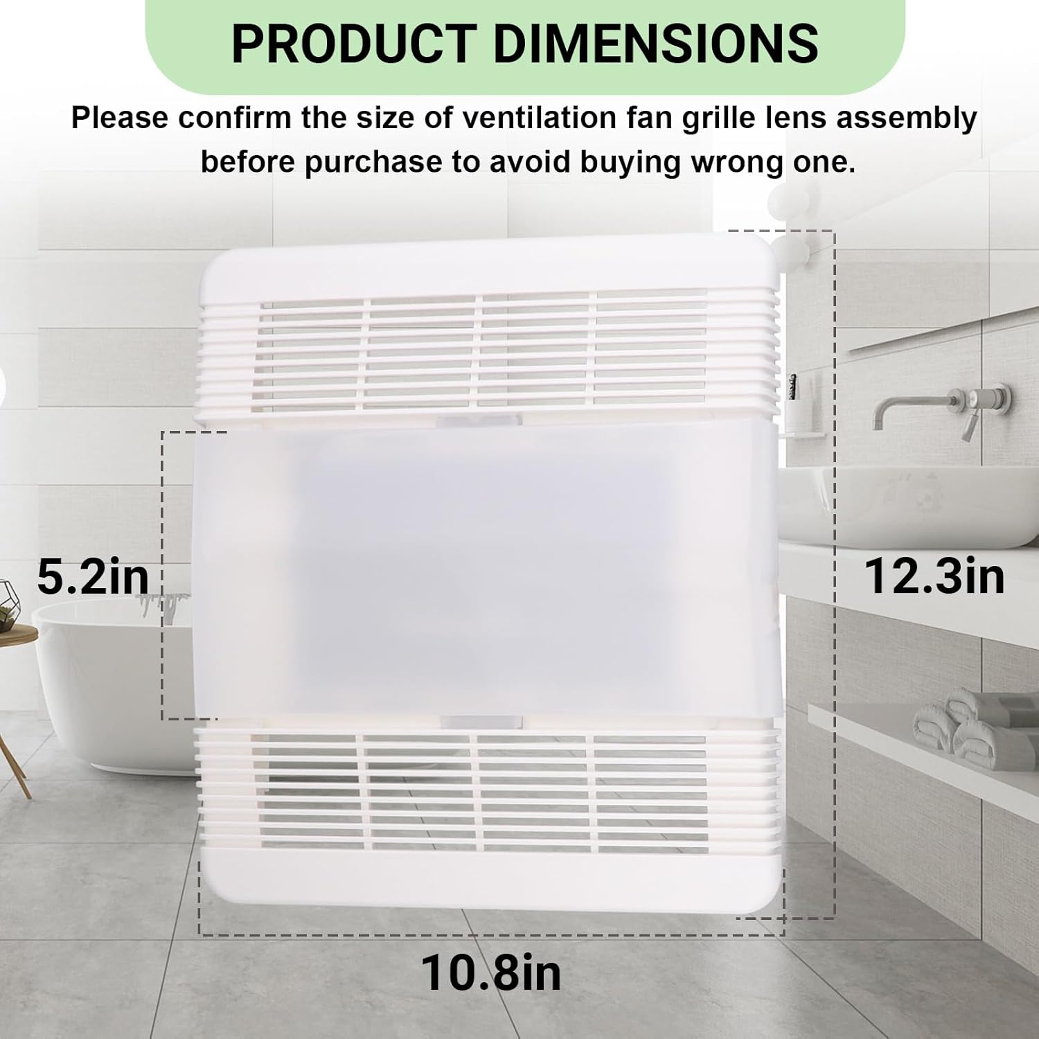 85315000 Bathroom Exhaust Fan Cover Ventilation Fan Grille Lens Assembly Replacement Parts for Br-oan-Nut-one 663, 663N, 663FL, 663L, 663LN, 669L, 669LN, 669FN, 763RL, 763RLN, 770F 769RL