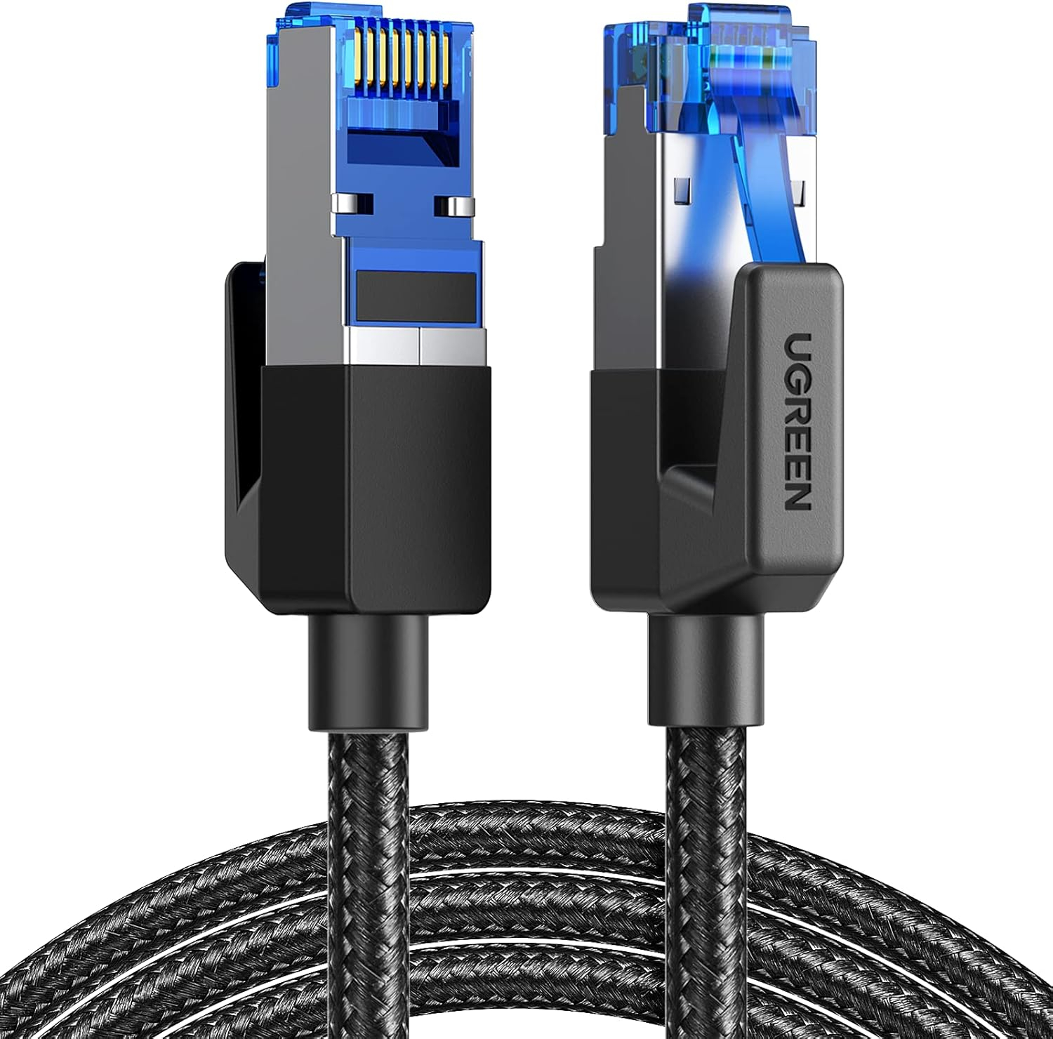 UGREEN Cat 8 High-Speed Ethernet Cable, Nylon Braided Durable Internet Cable RJ45 Lan Cable, 15 ft