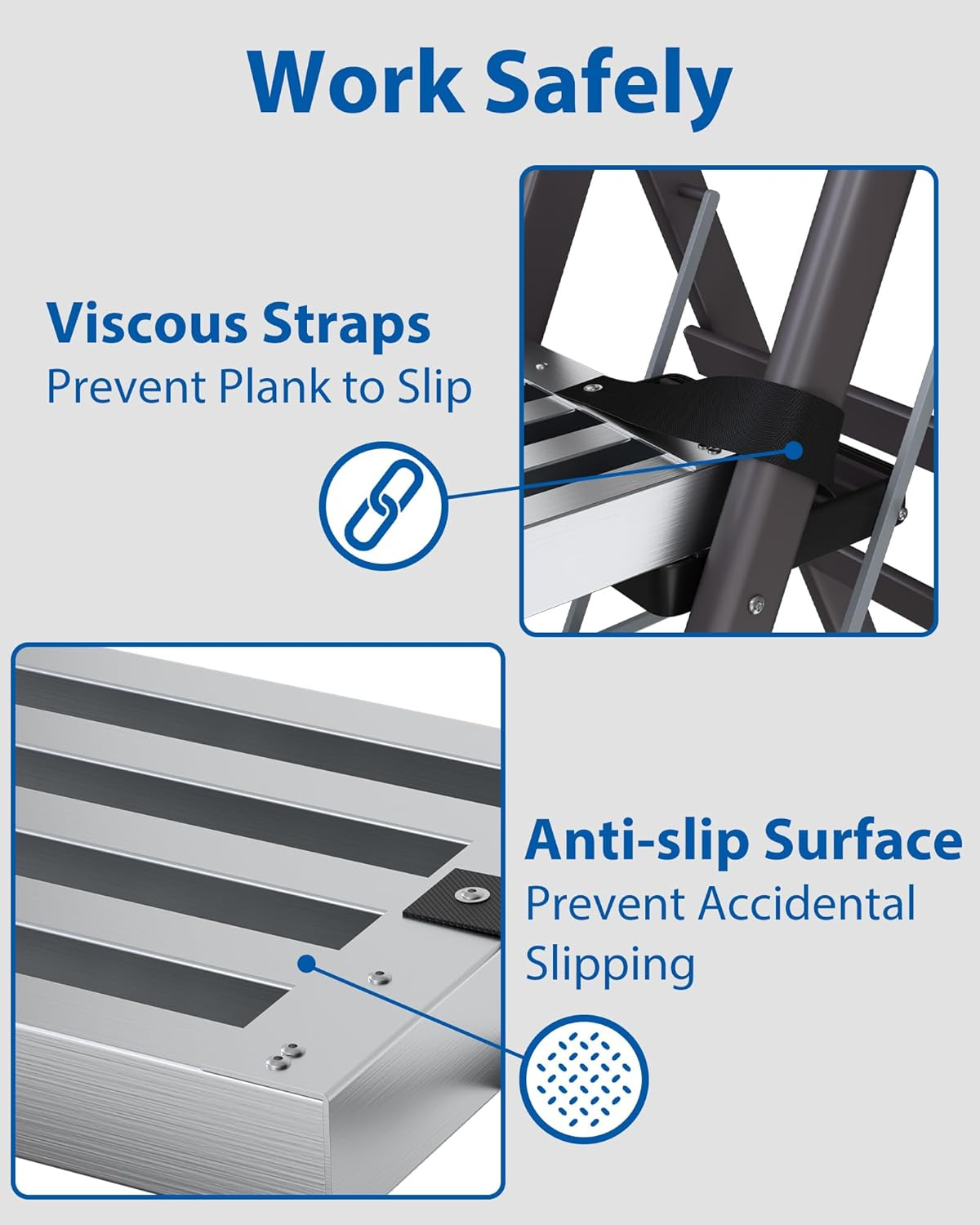 6-9ft Telescoping Plank, Aluminum Work Plank, 440lbs Capacity, Aluminum Scaffolding Plank with Skid-Proof Platform Scaffold Ladder Accessory