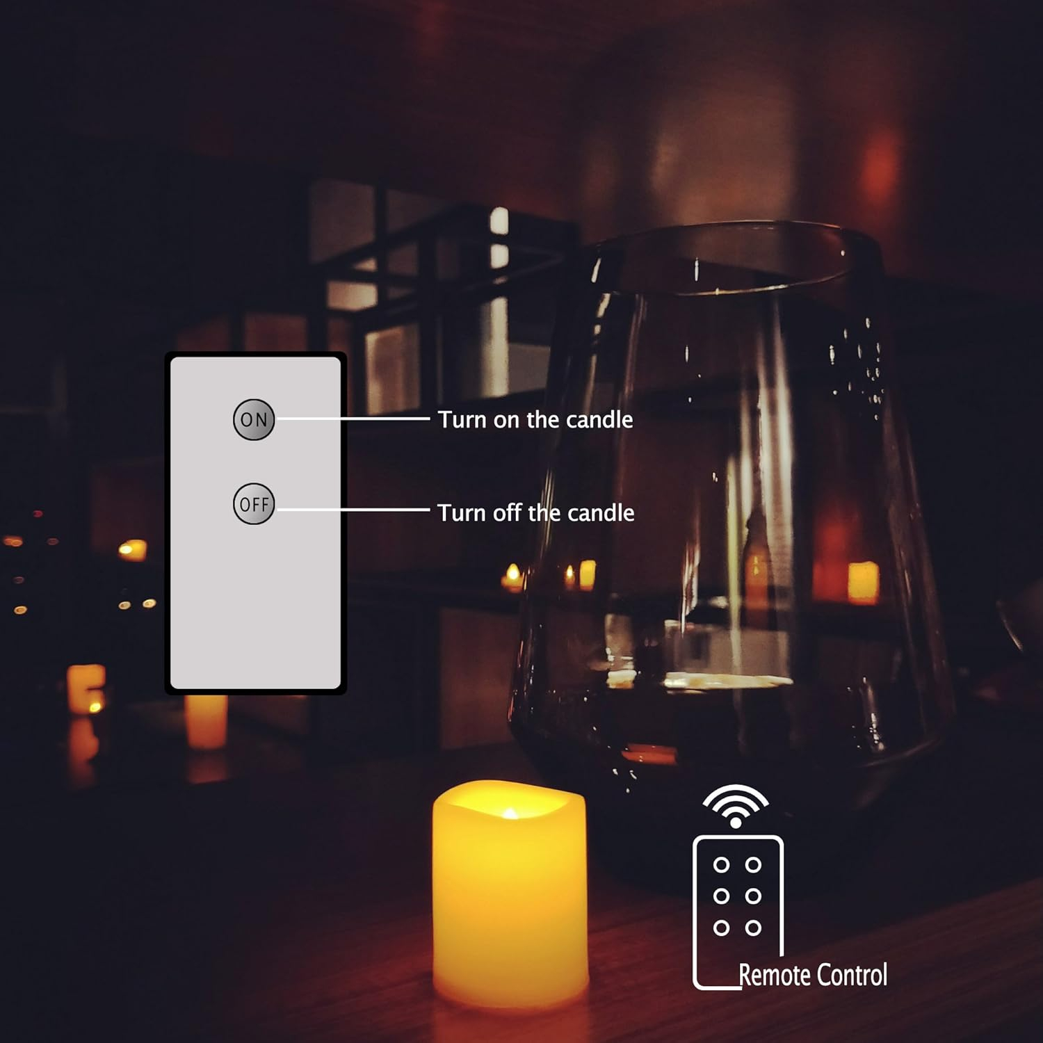 Candle Choice 12-Pack Realistic Flameless Votive Candles Bright Battery Operated LED Votives with Remote 1.5”x2” Long Battery Life Festival Party Wedding Birthday Holiday Home Décor Centerpiece Gift