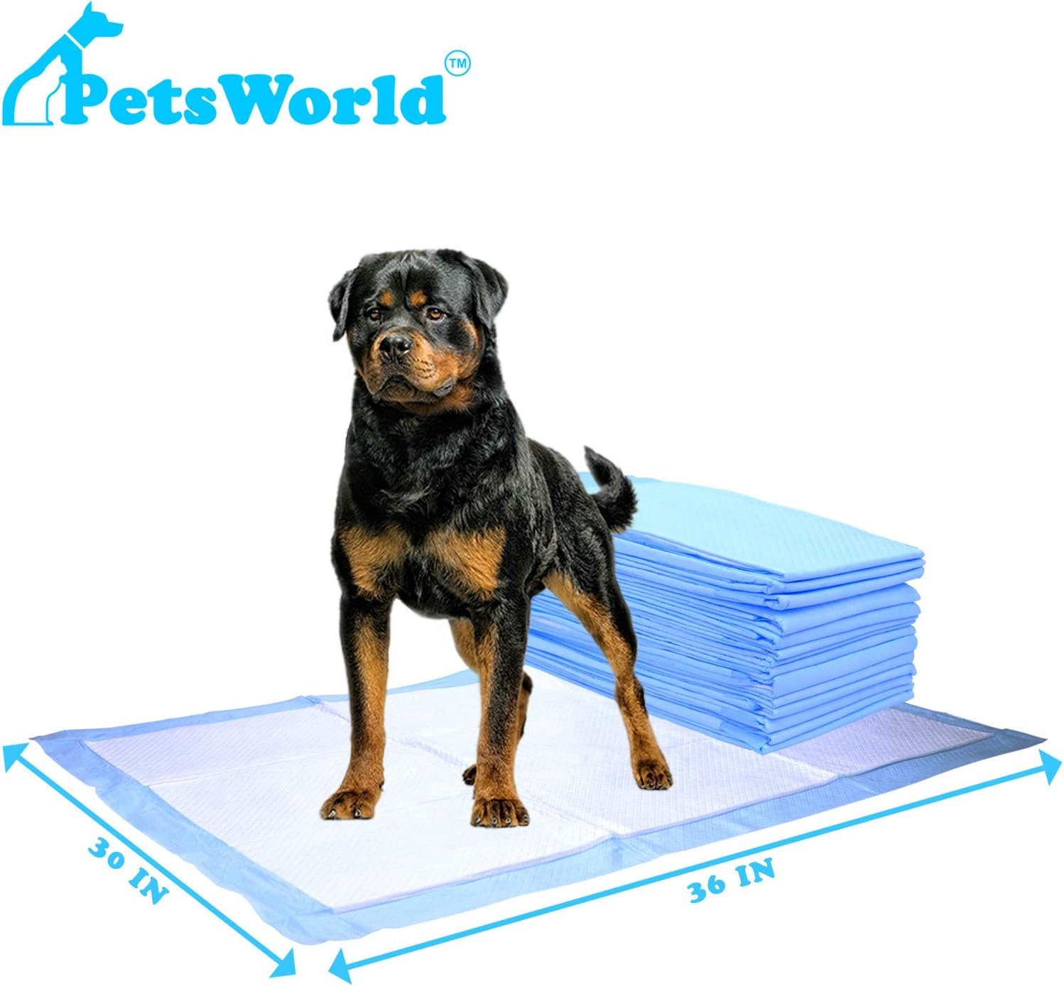Extra Large Blue Odor Eliminating Dog Potty Pads, 300 Count