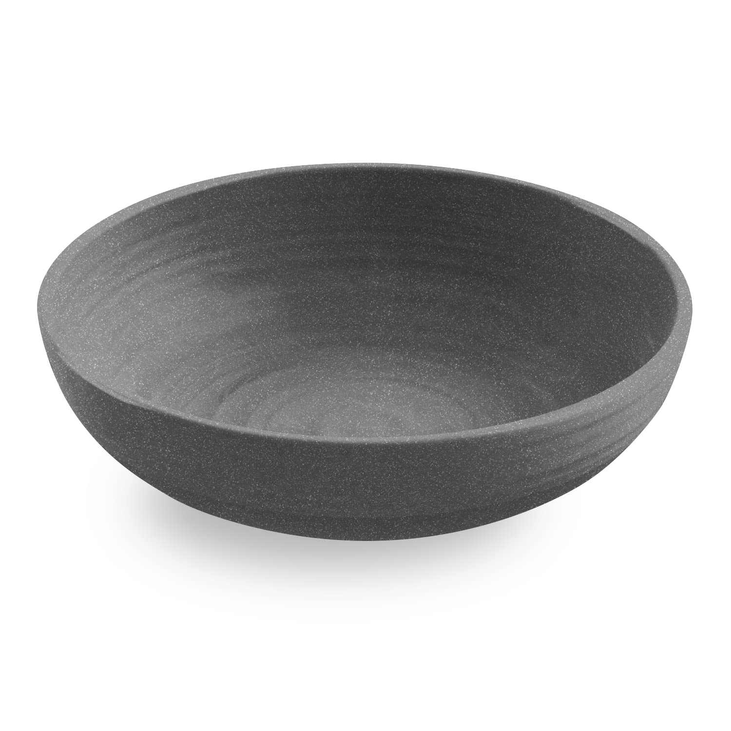 TarHong Planta Artisan Solids Low Bowl, Planta (Majority Plant Based with Melamine Binder), Shatterproof, Indoor/Outdoor Entertaining, Matte Gray, Set of 6
