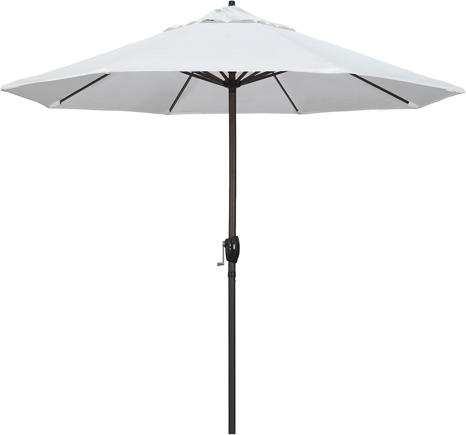 9 ft. Aluminum Auto Tilt Patio Umbrella in White Olefin